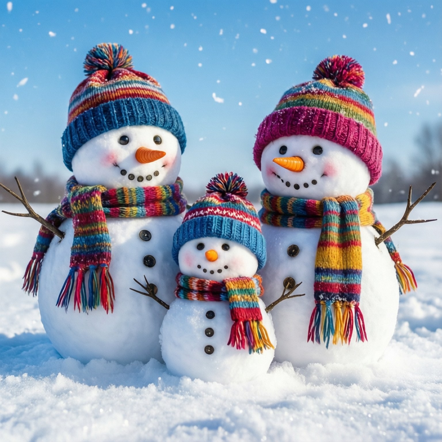 Pamilyang Snowman Wallpaper