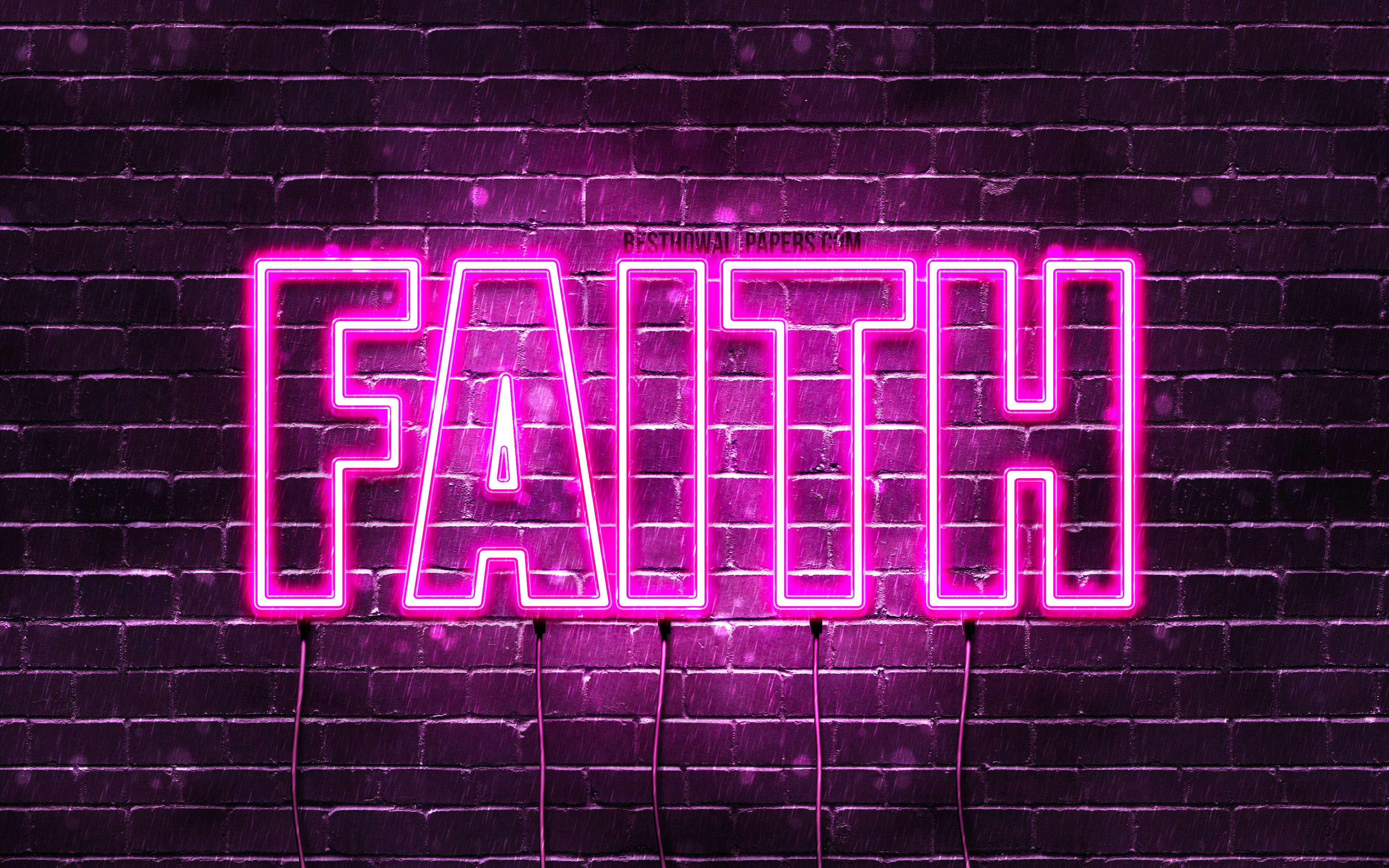 Pananampalataya sa Diyos na Purple Neon Wallpaper