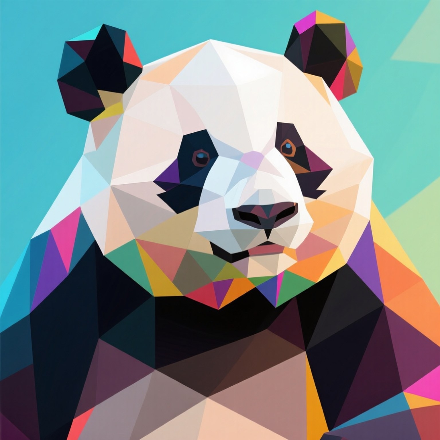 Panda na Geometric Wallpaper