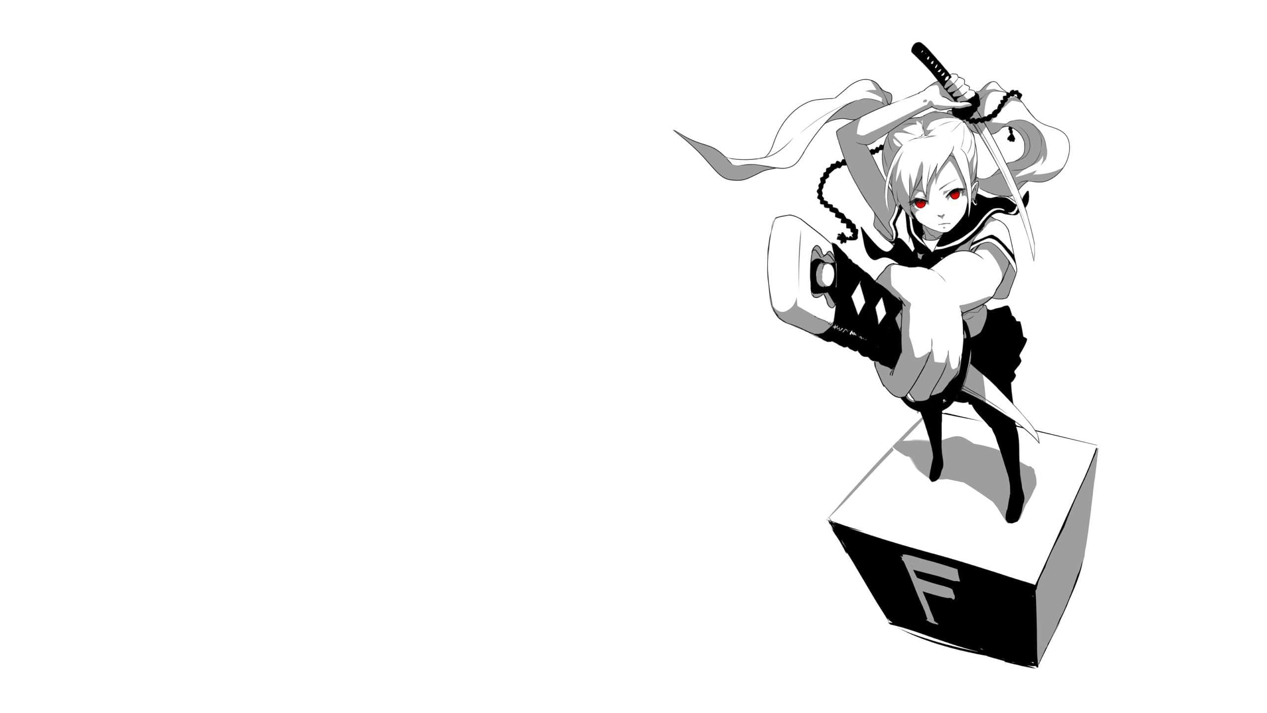 Pangarap na Anime na Monochrome Wallpaper