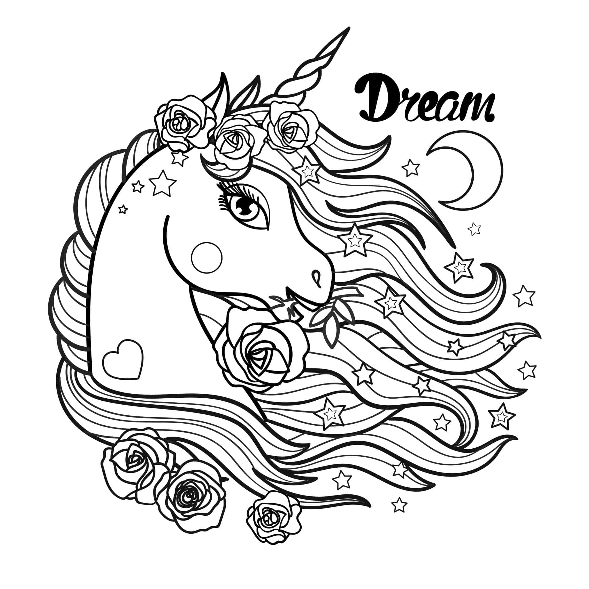 Pangkulay na Larawan ng Pangarap na Unicorn Wallpaper