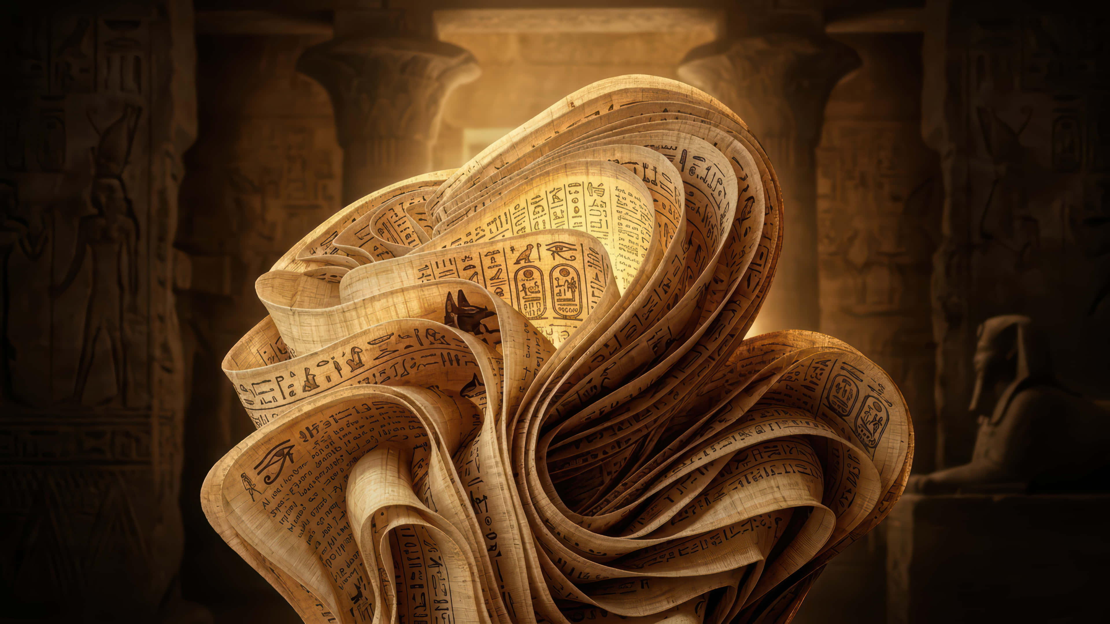 Papyrus paper mula sa sinaunang Egypt Bloom modded wallpaper para sa pagpapaganda ng desktop Wallpaper