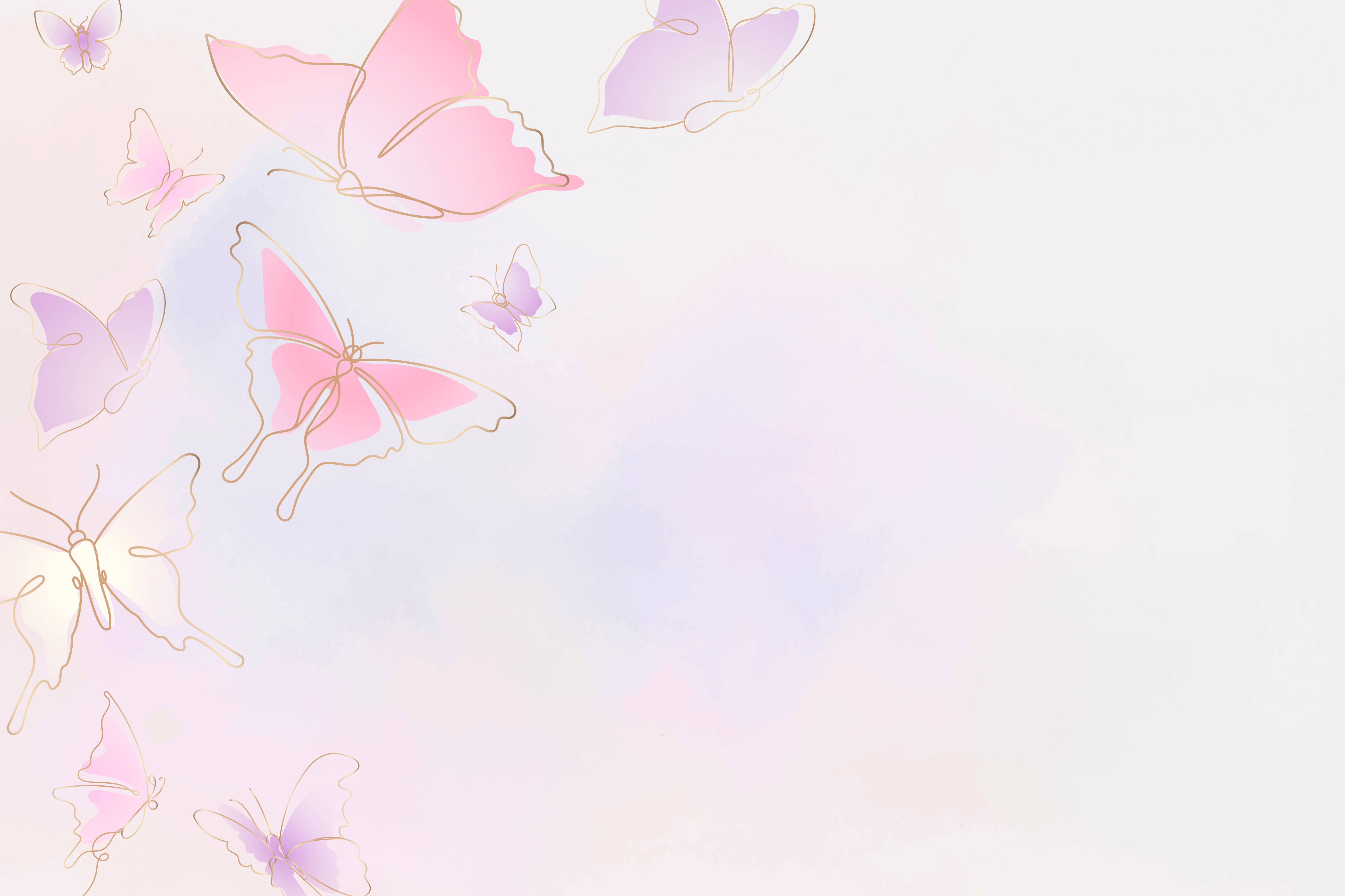 Paruparo Pastel Aesthetic Computer Wallpaper