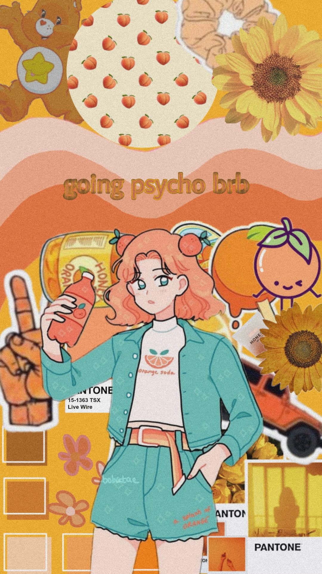 Pasiglahin ang iyong araw gamit ang isang maningning na orange aesthetic na background Wallpaper
