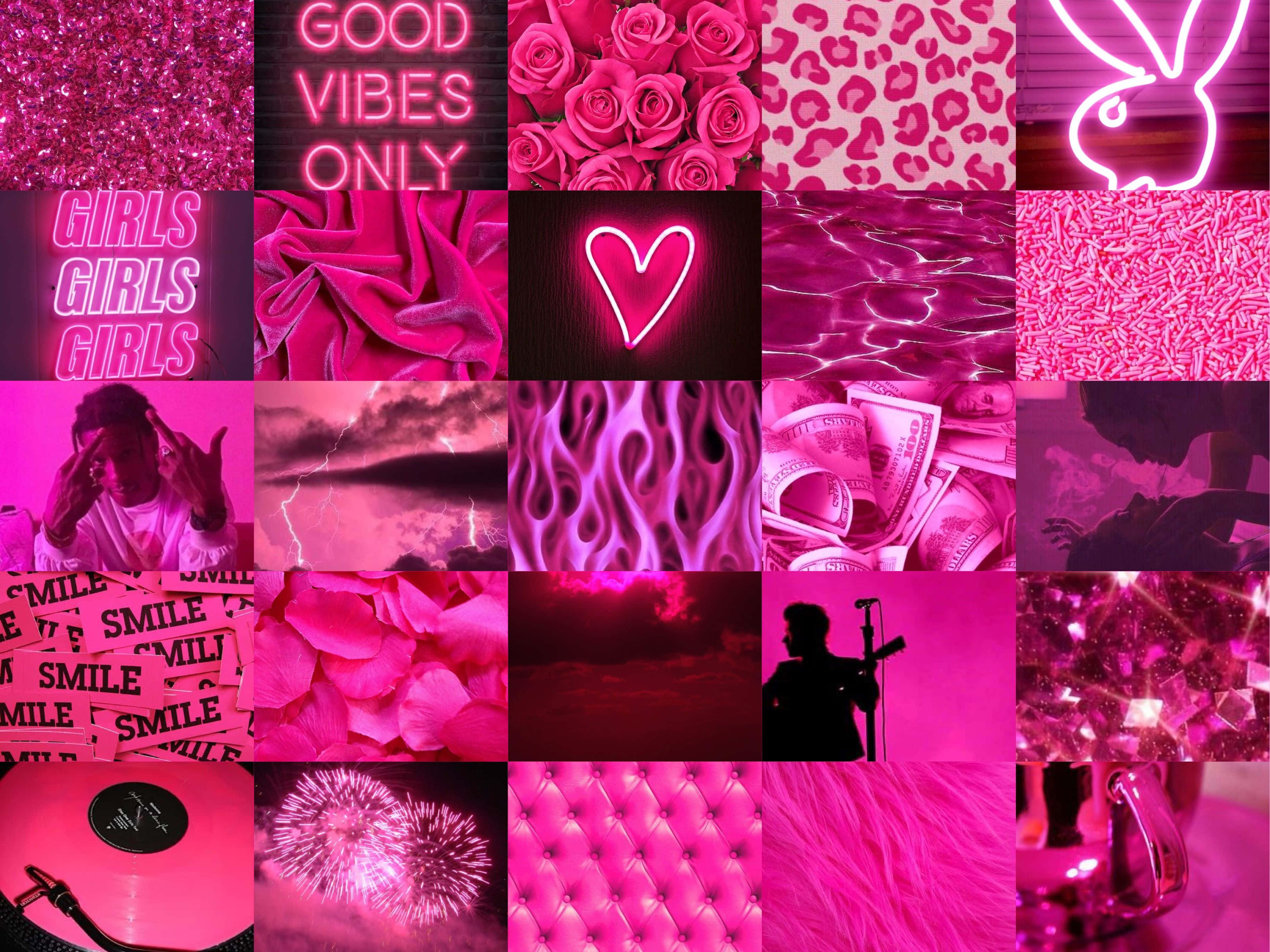 Pasiglahin ang iyong araw gamit ang neon pink na aesthetic Wallpaper