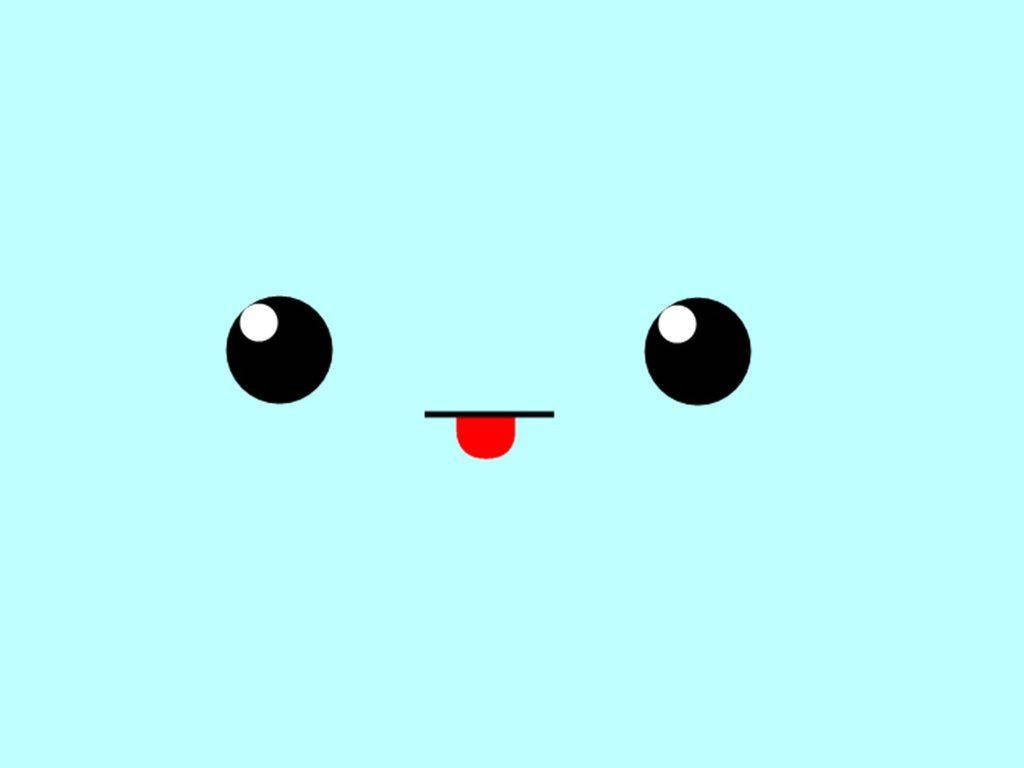 Pasiglahin ang Iyong Araw gamit ang Pastel Blue Kawaii Face Wallpaper