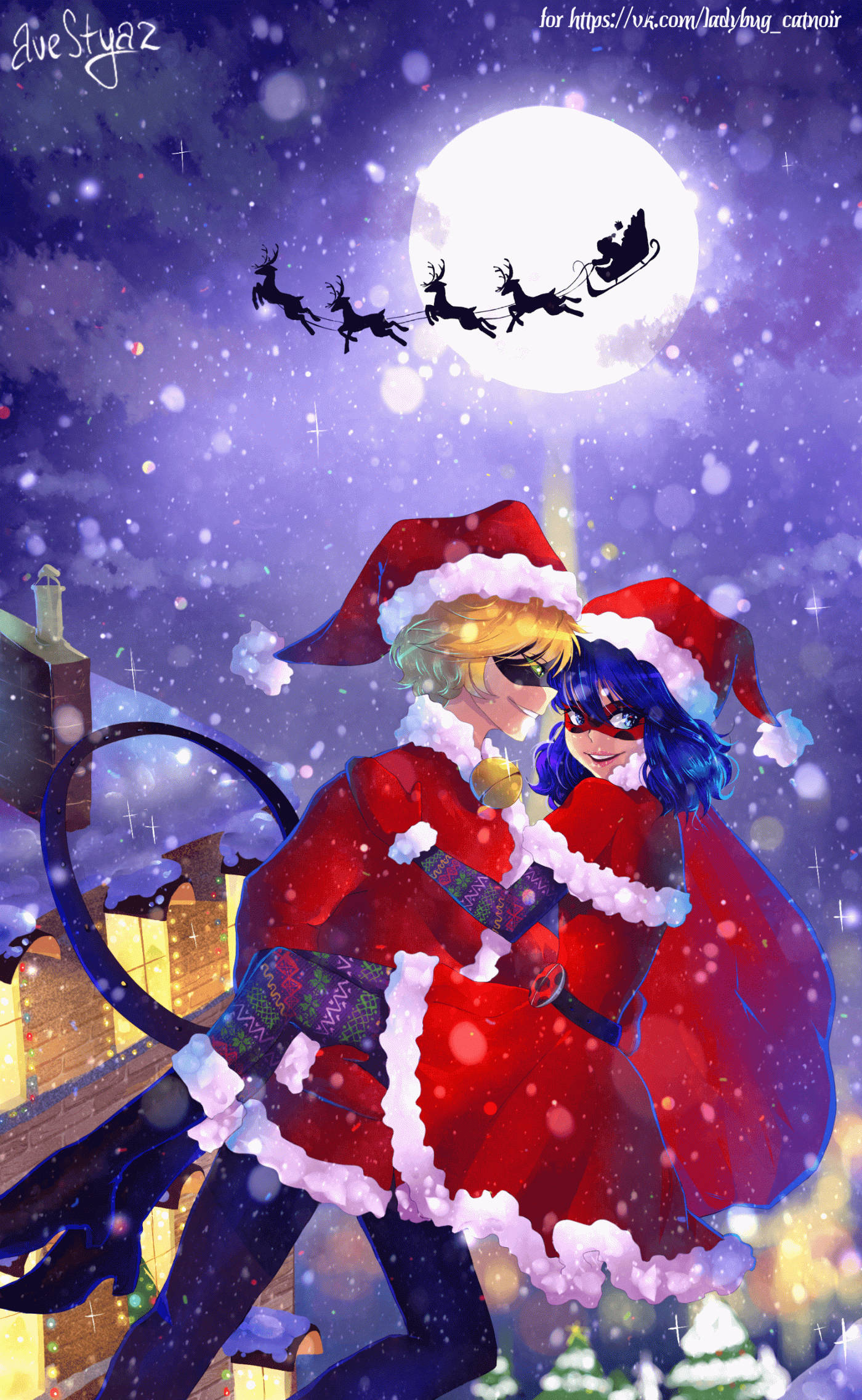 Pasko Ladybug at Cat Noir Wallpaper