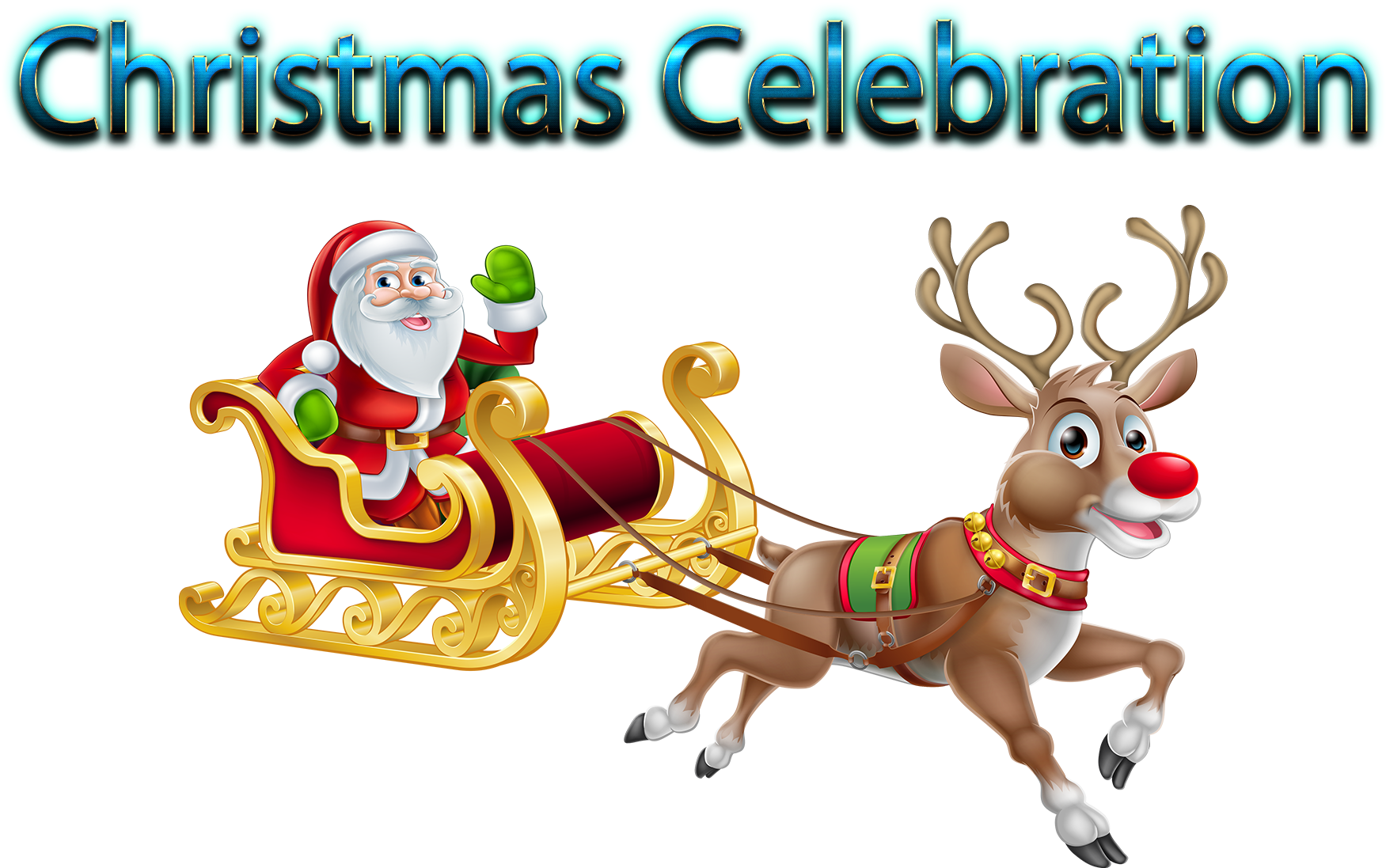 Pasko ng Pagsasaya ng Sled ng Reindeer ni Santa Claus Wallpaper