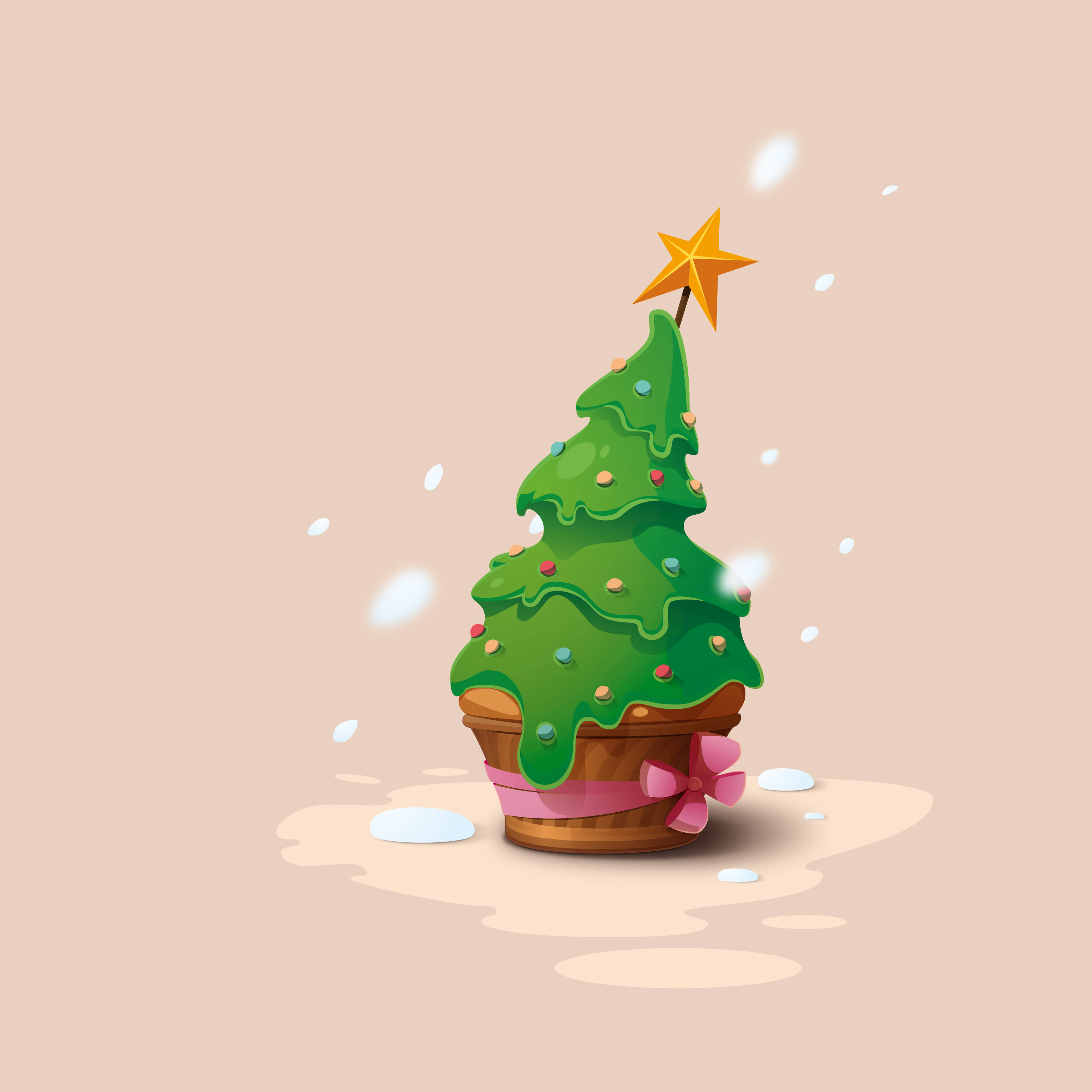 Paskong Cupcake na Puno ng Christmas Tree Wallpaper