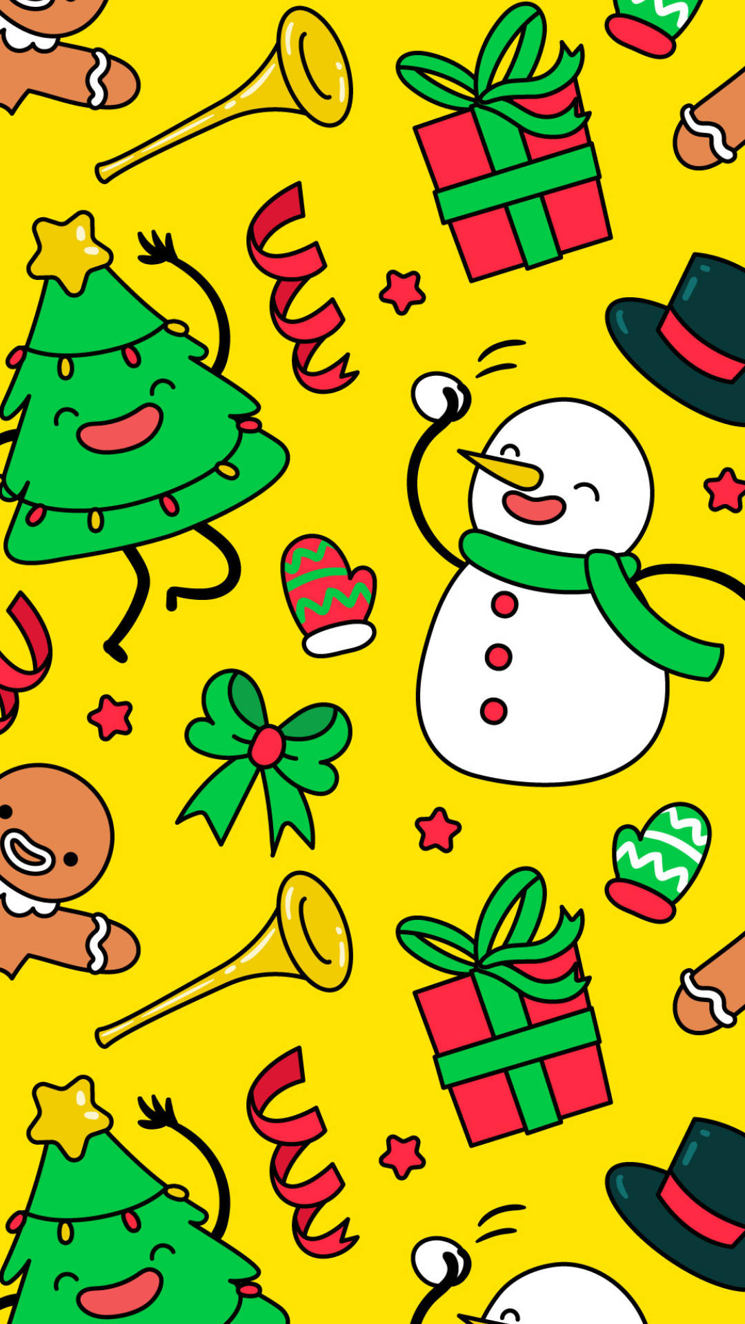 Paskong Niyebe na Pasko na May mga Dekorasyon Wallpaper