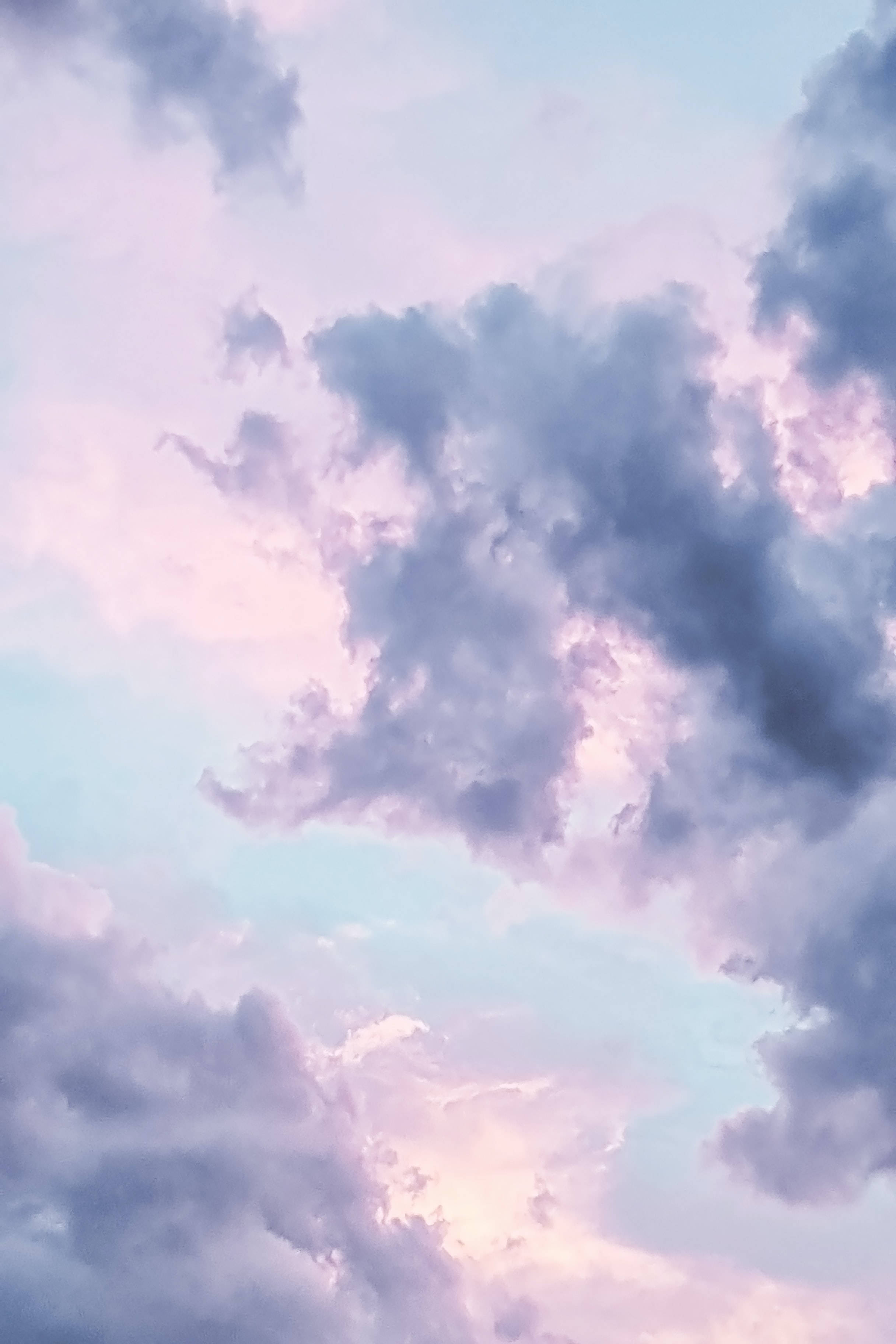 Pastel na Asul na Langit ng Blueberry para sa iPhone Wallpaper
