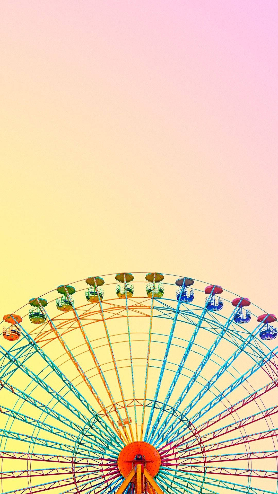 Pastel na Ferris Wheel para sa iPhone Wallpaper