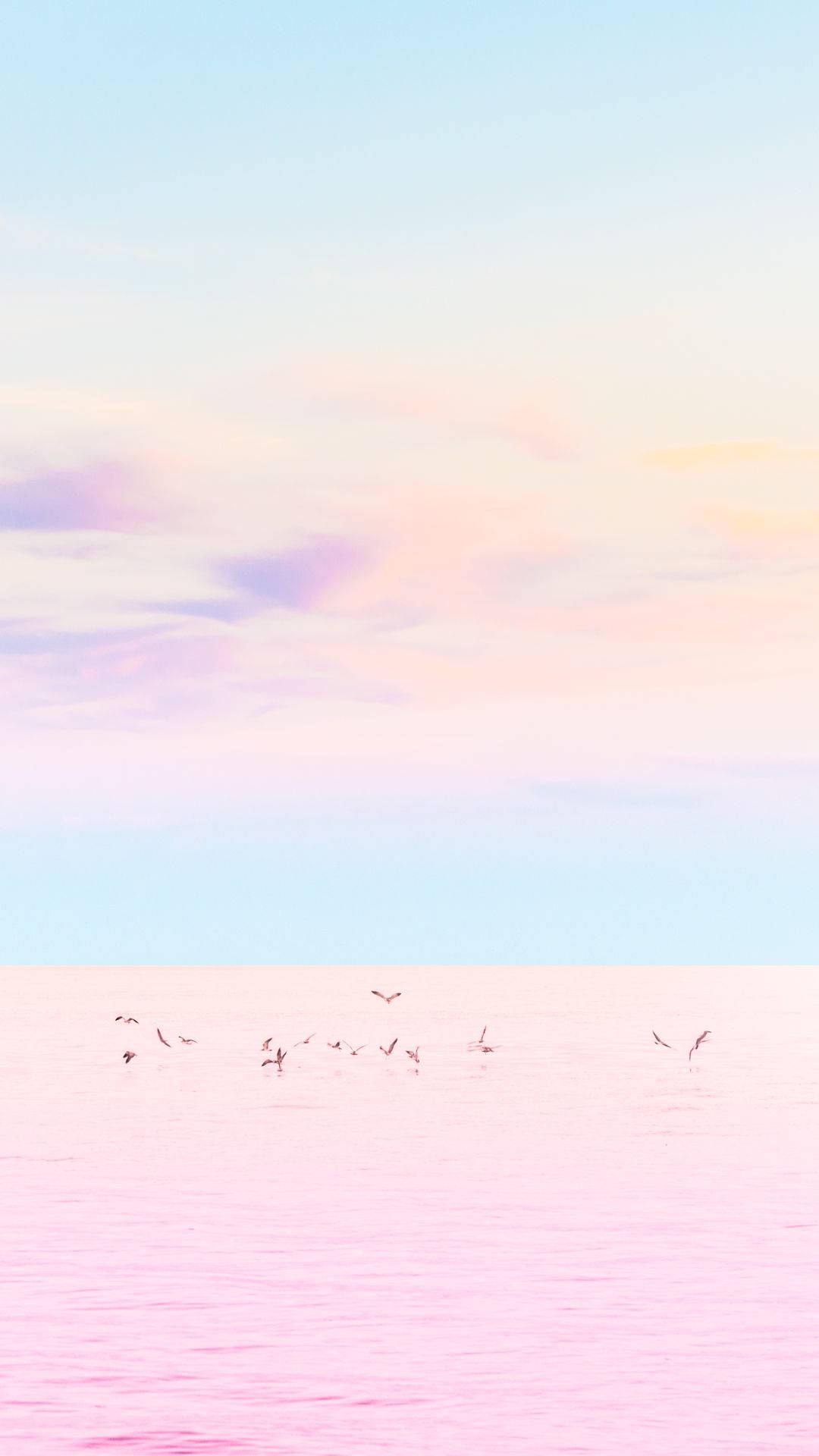 Pastel na Pink na Karagatan para sa iPhone Wallpaper