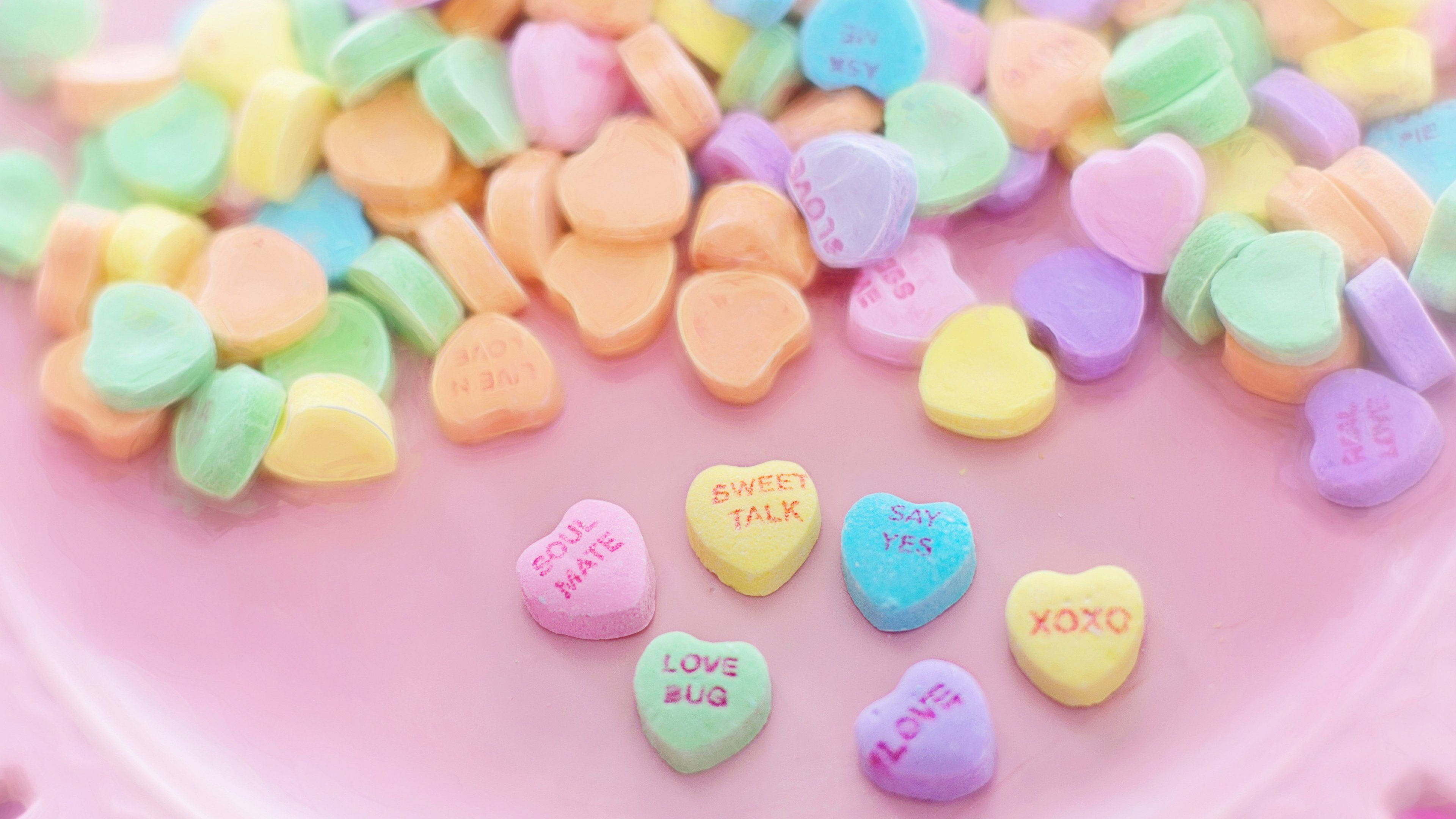 Pastel na Puso na Aesthetic na Tableta Wallpaper