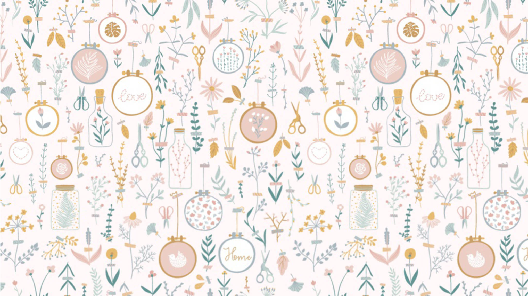Pattern na Aesthetic na Guhit Kamay Wallpaper