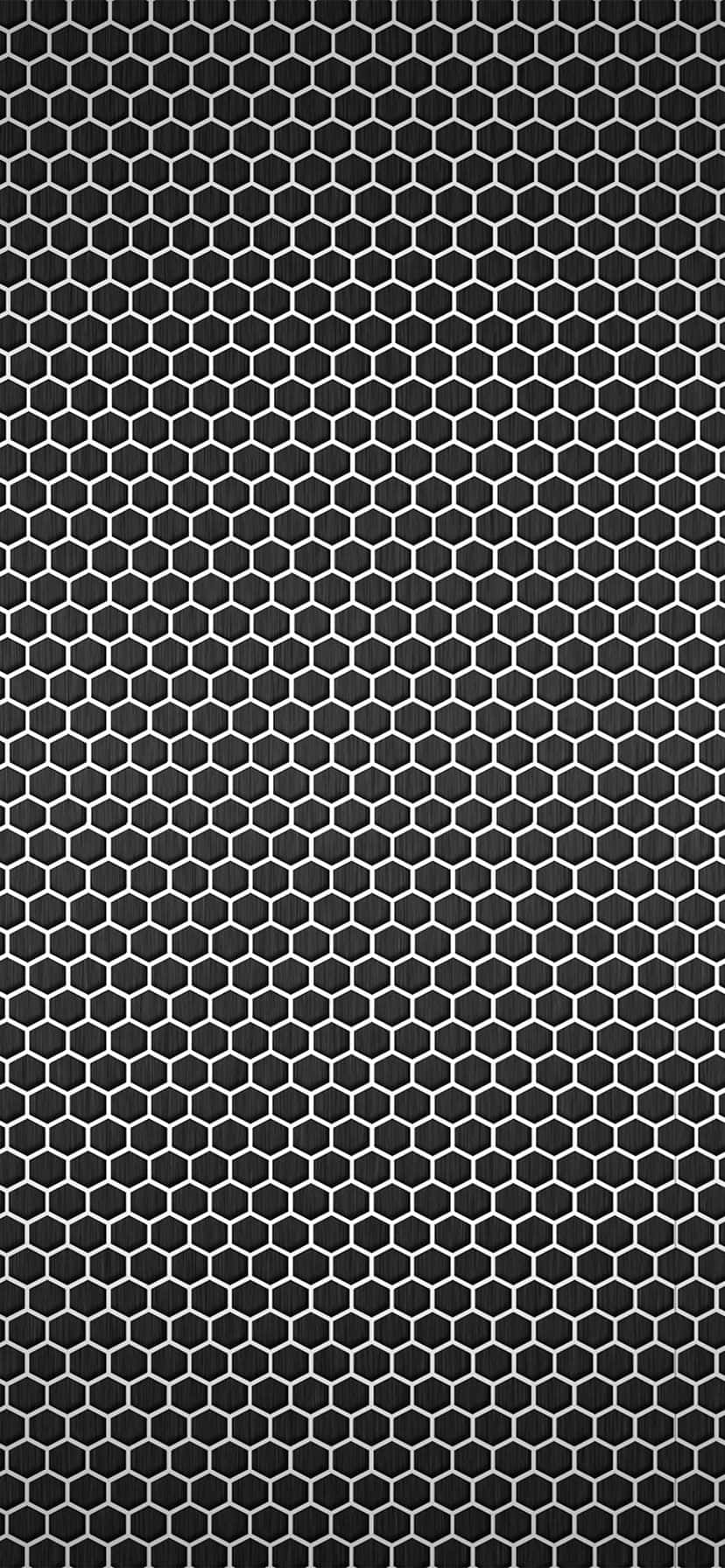 pattern na itim at puti na heksagonal sa itim na background Wallpaper