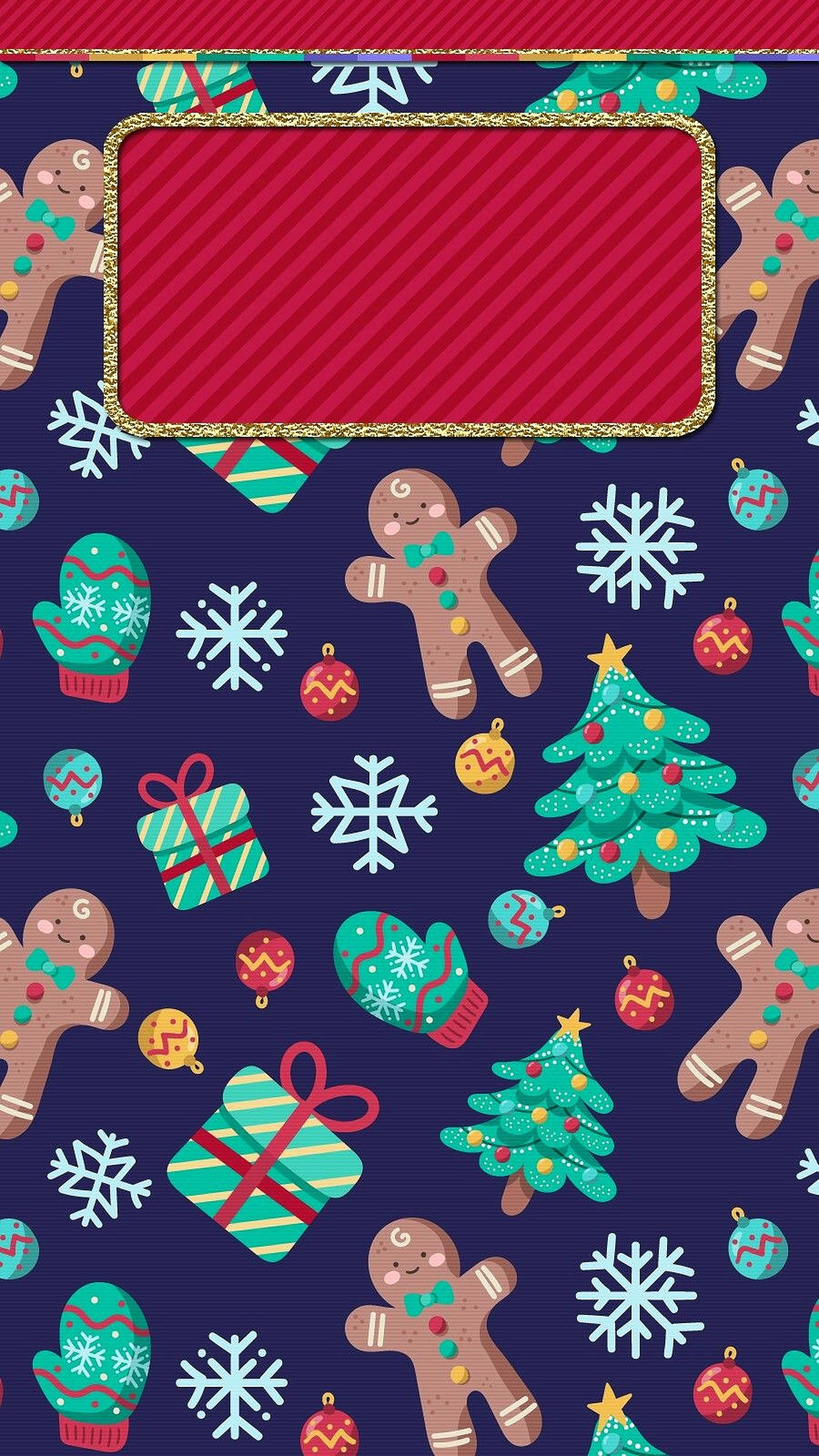 Pattern ng Cute na Gingerbread Man para sa Pasko Wallpaper