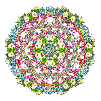 Pattern ng Floral Kaleidoscope Wallpaper