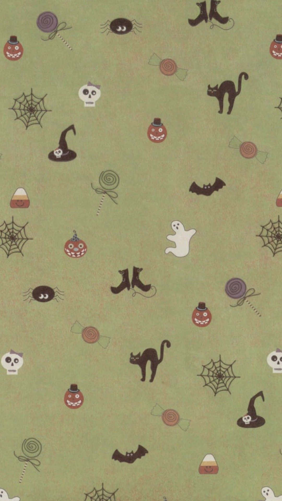 Pattern ng Mga Cute na Halloween Icon Wallpaper