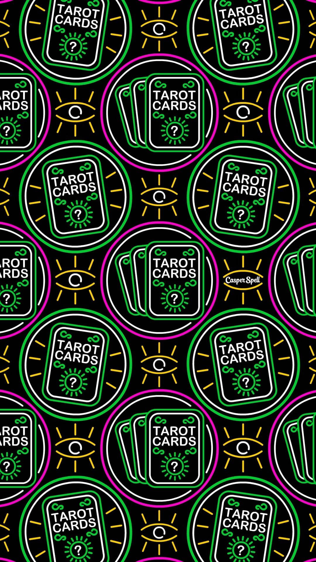 Pattern ng mga Tarot Card na May Estetikang Pangkulam Wallpaper