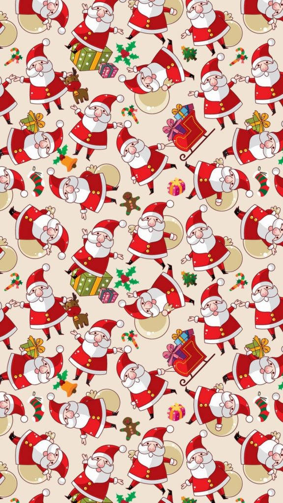 Pattern ng Pasko kasama si Santa Wallpaper
