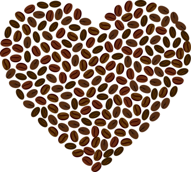 Pattern ng Puso ng Coffee Bean Wallpaper
