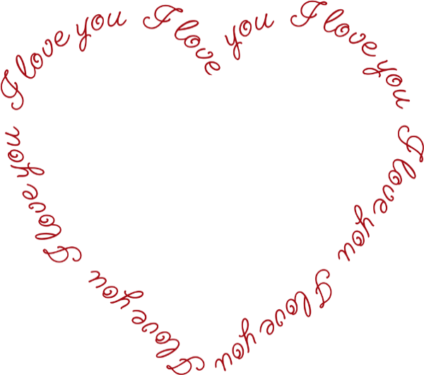 Pattern ng Tekstong Puso na I Love You Wallpaper