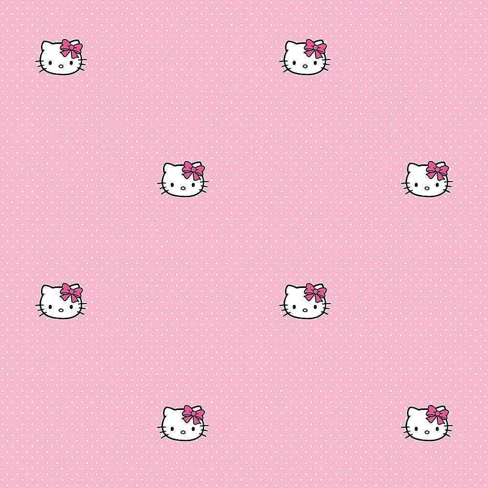 Pattern ng Ulo ni Hello Kitty na Kulay Rosas Wallpaper