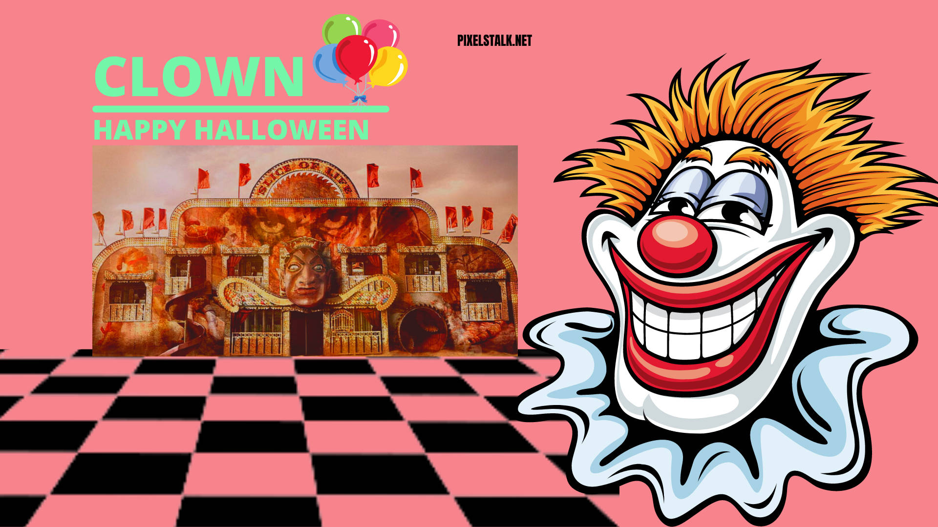 Payaso ng Halloween na Vintage Wallpaper