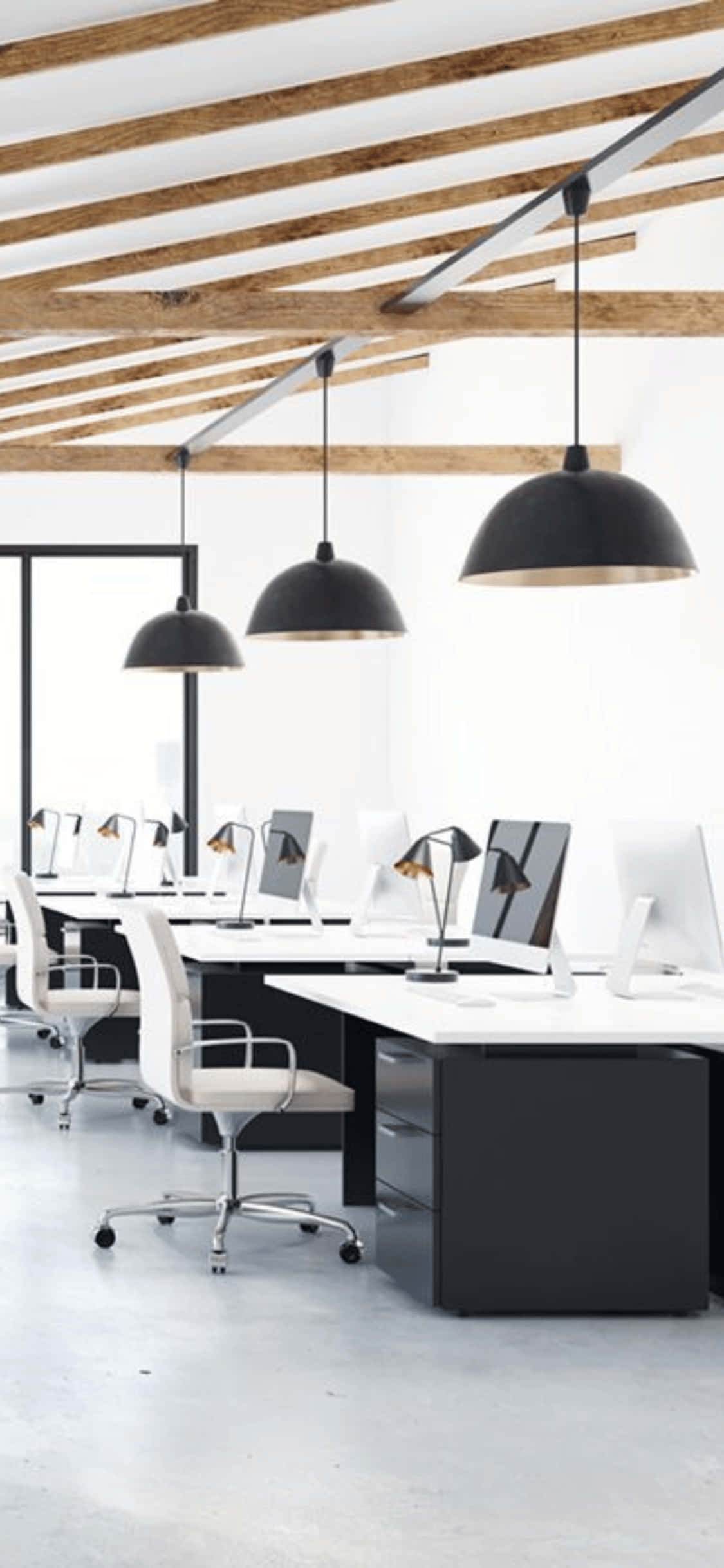 Pendant Lights iPhone X Background sa Opisina Wallpaper