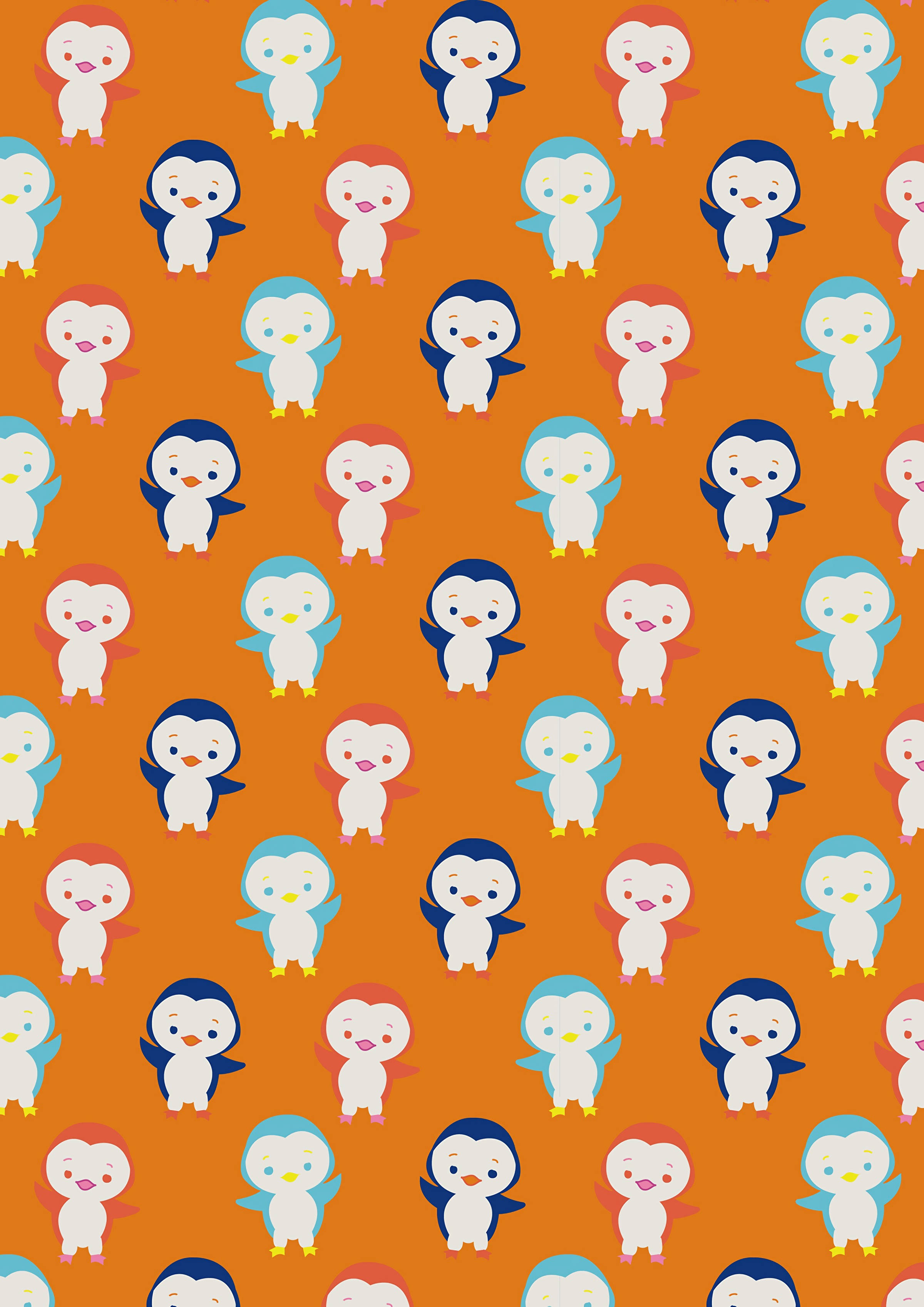 Penguins Cute Pattern Wallpaper