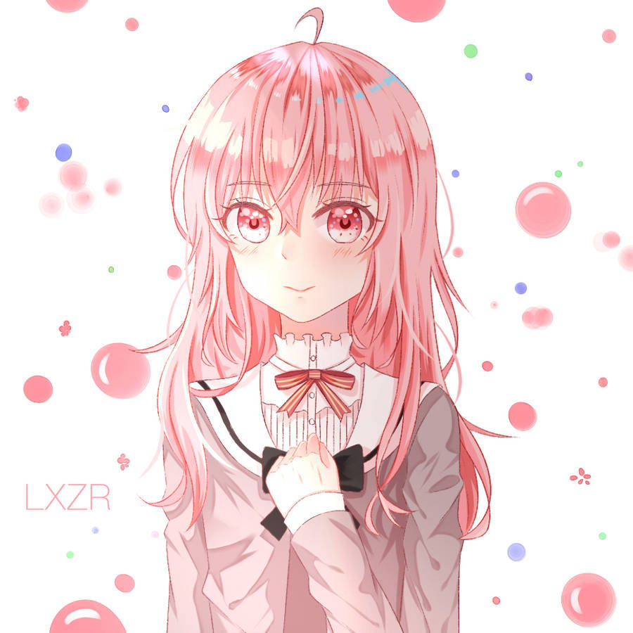PFP ng Cute na Anime Girl na Pink Aesthetic Wallpaper
