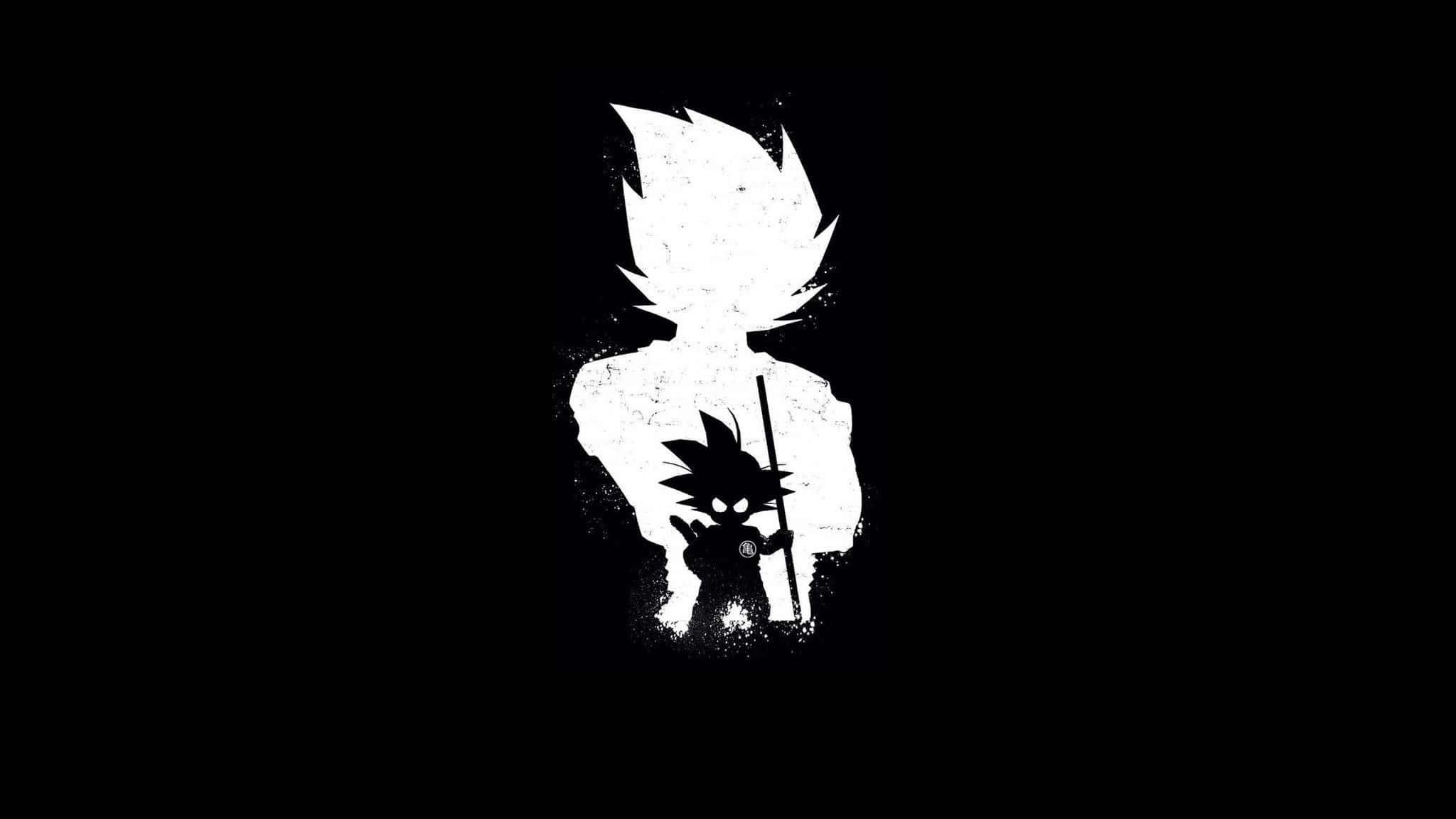 Pfp ni Goku na Puti at Itim Wallpaper