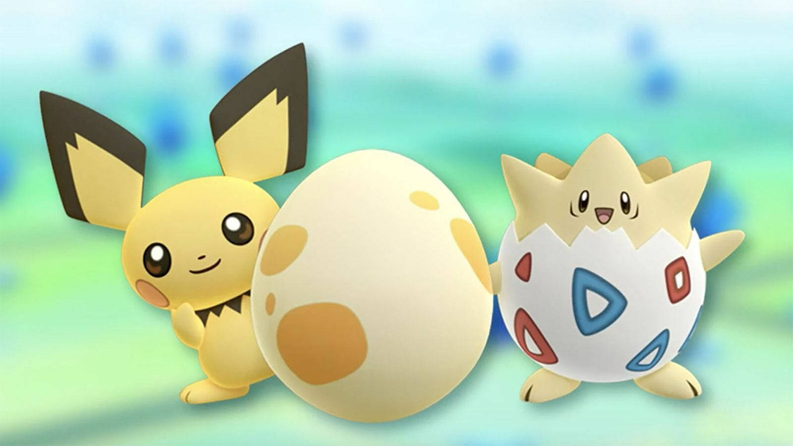 Pichu at Itlog ni Togepi na Astig na Pokemon Wallpaper