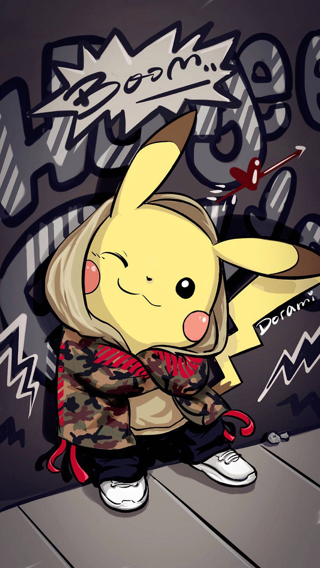 Pikachu na May Sining ng Graffiti Wallpaper