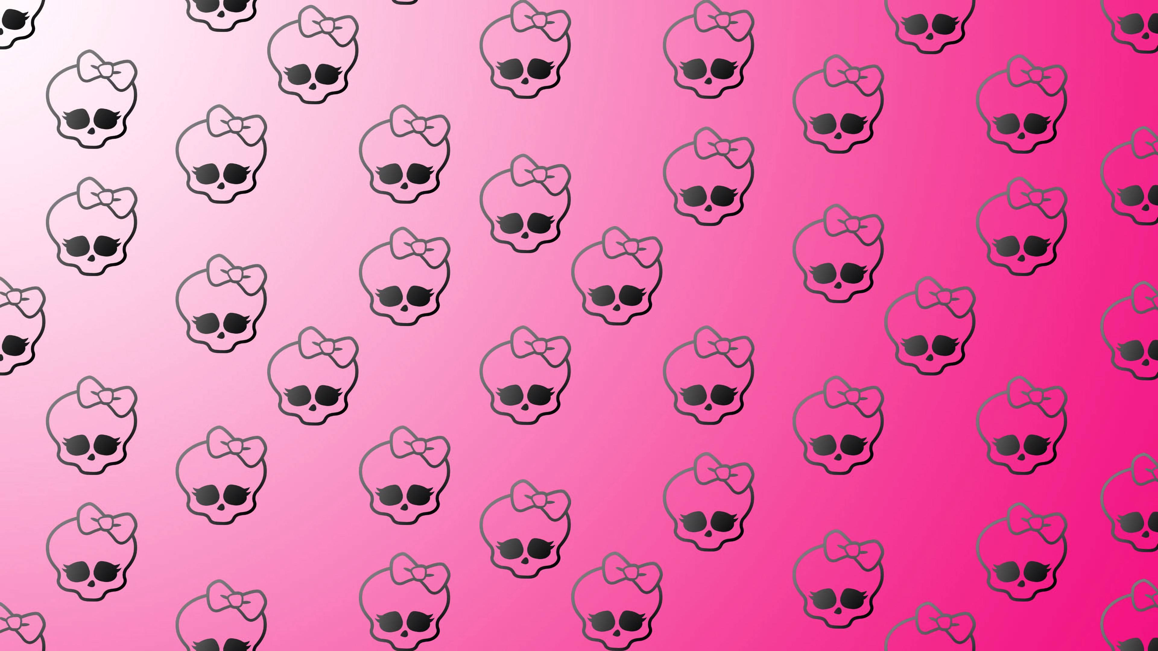 Pinagmumultuhan ng Isang Pink na Bungo Wallpaper