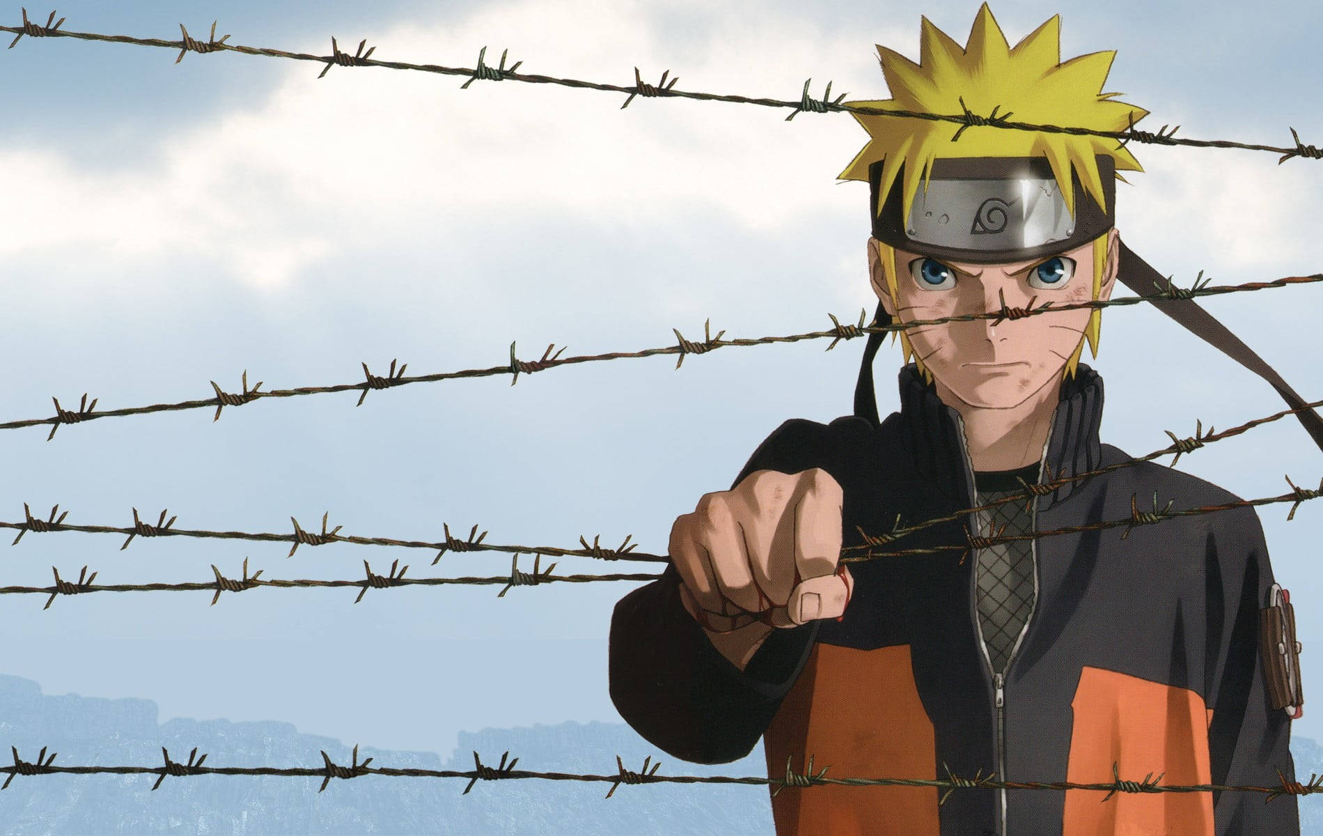 Pinakaastig na Poster ni Naruto na may Barbwire Wallpaper