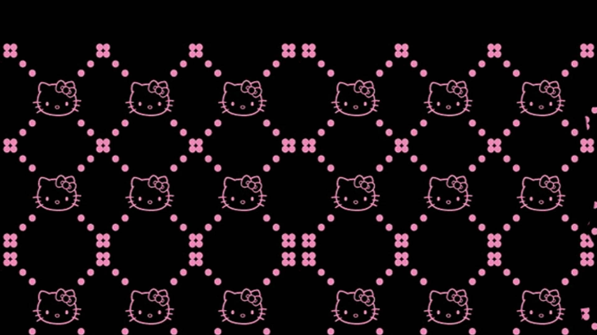 Pink at Black na Pattern ng Hello Kitty Wallpaper