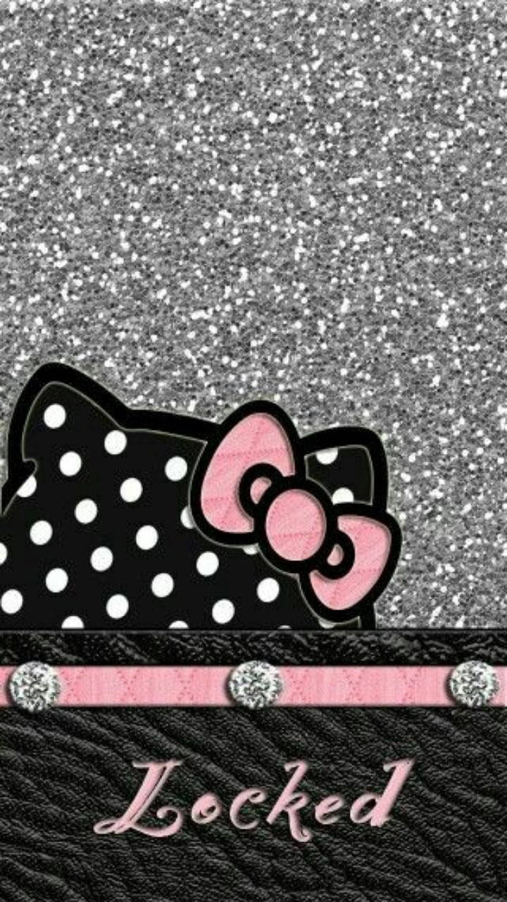 Pink at Black na Hello Kitty Wallpaper