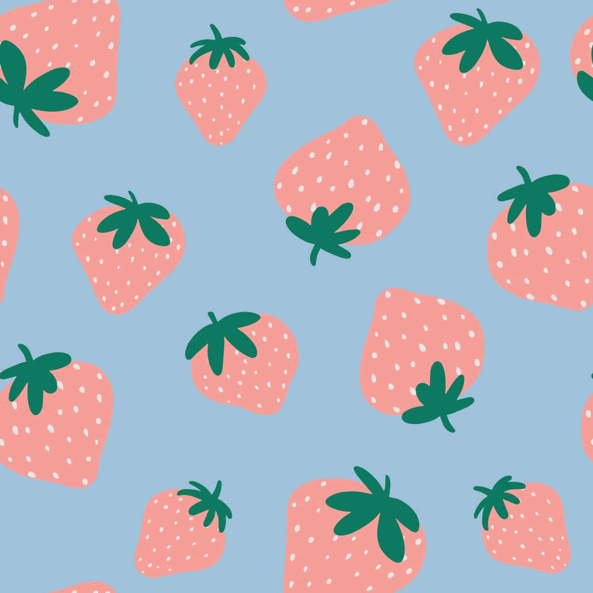 Pink at Blue na Pastel na Cute na Strawberry Wallpaper