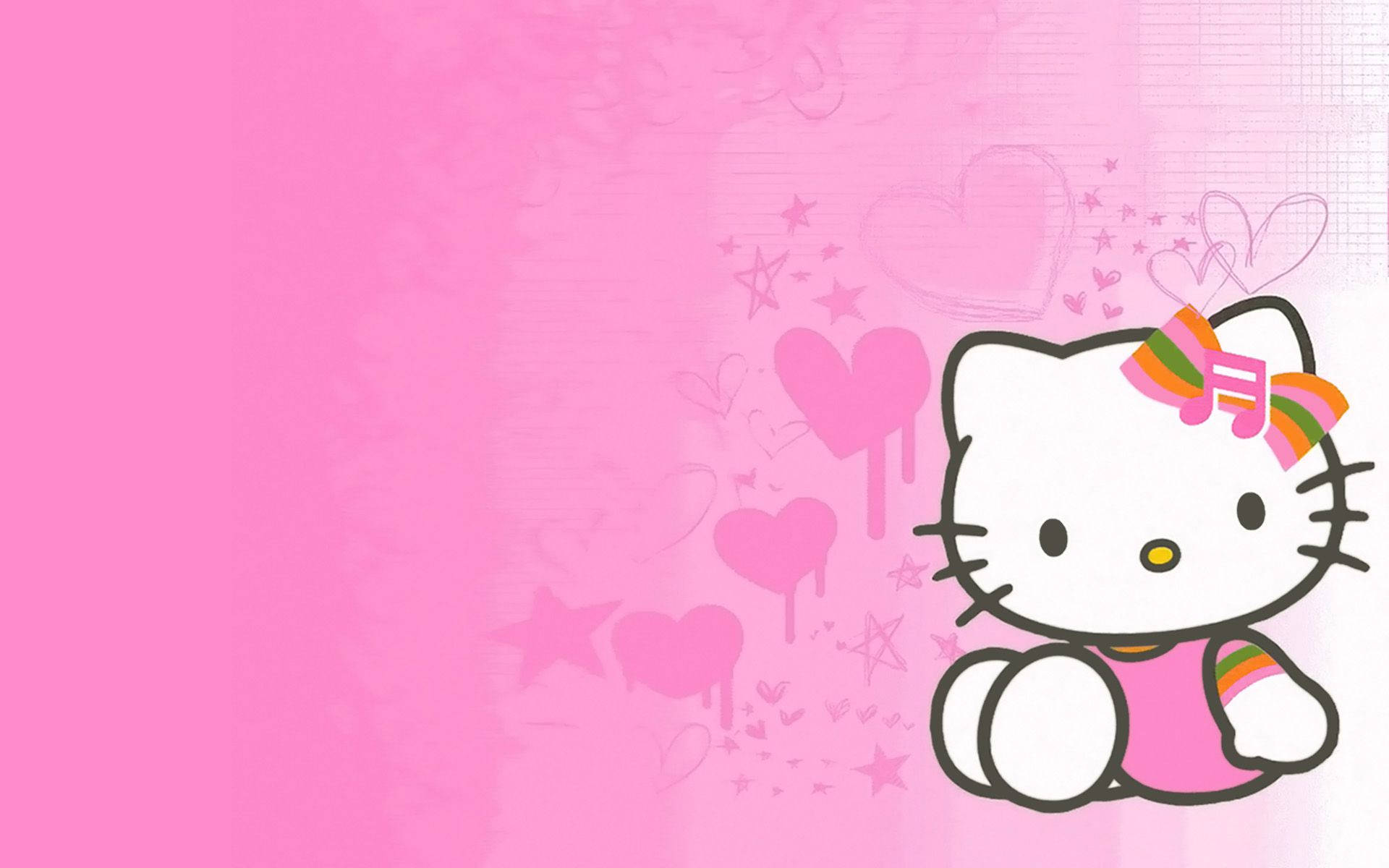 Pink at Orange na Hello Kitty Aesthetic Wallpaper