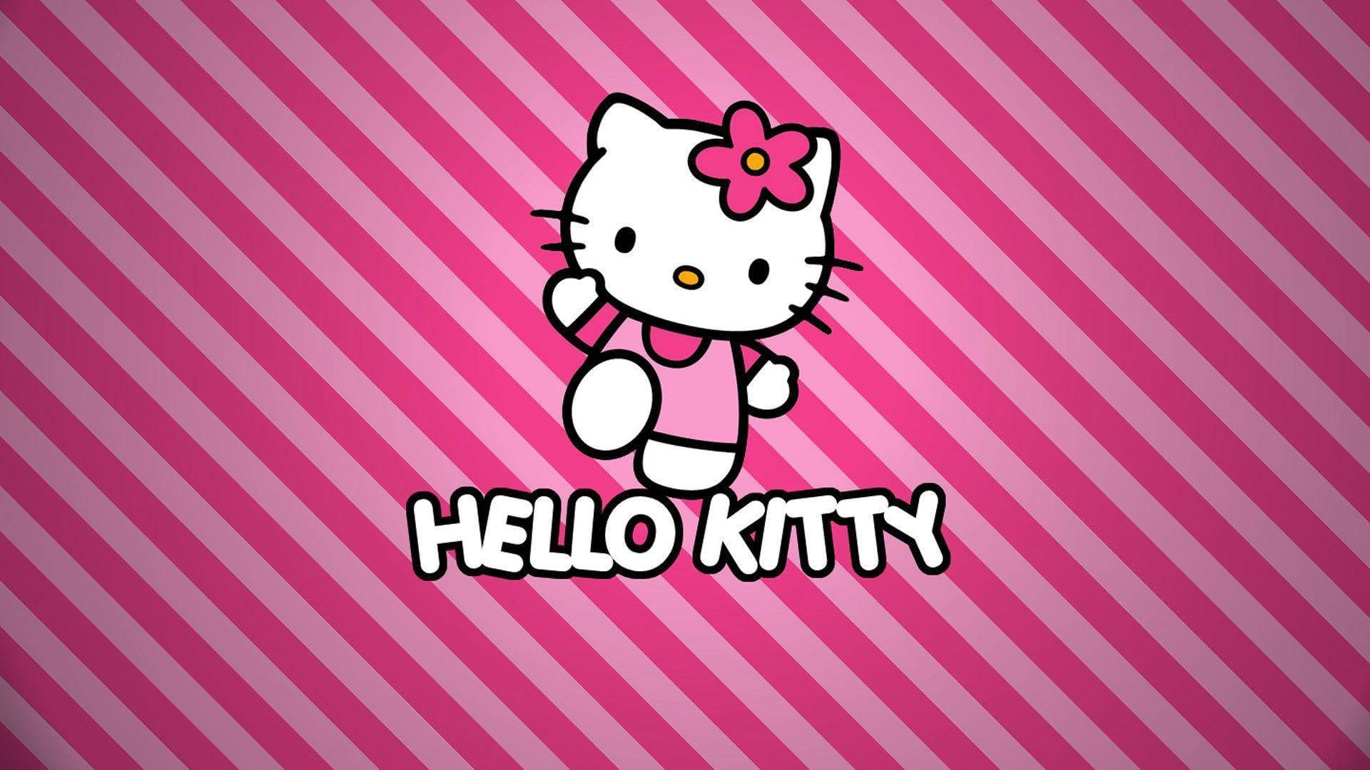 Pink Hello Kitty na May Guhit na Background Wallpaper