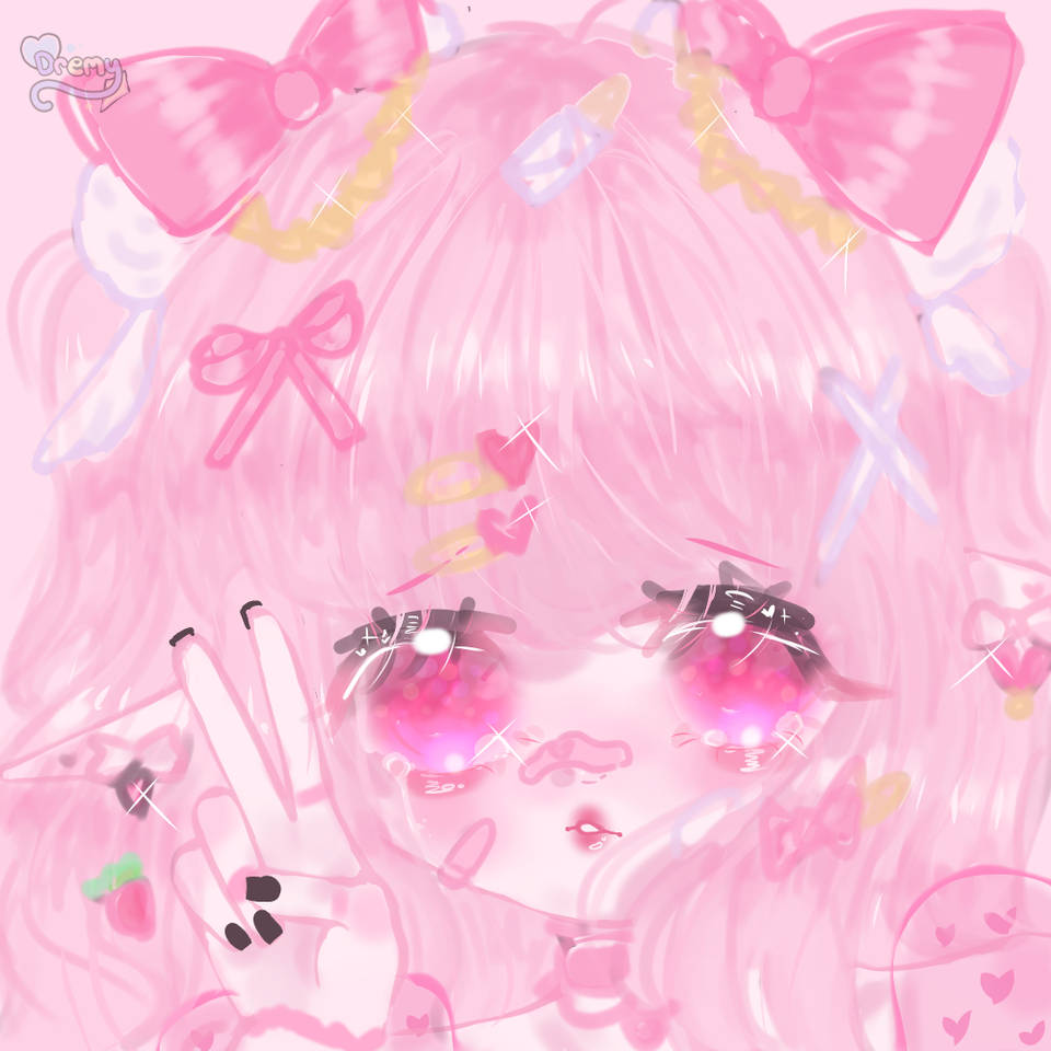 Pink na Anime Girl na Cute PFP Wallpaper