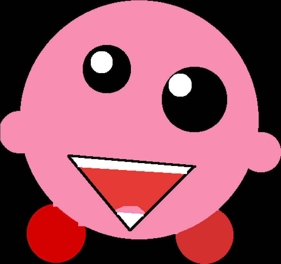 Pink na Kirby na Vector Graphic Wallpaper