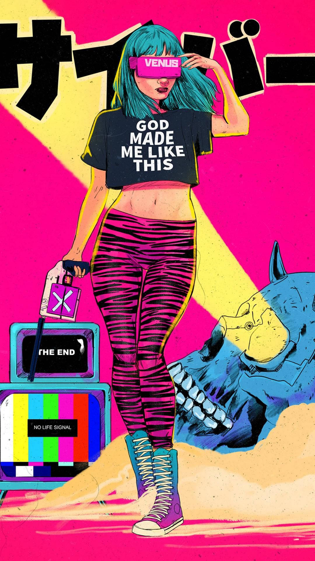 Pink Pop Art Aesthetic na Babae Wallpaper