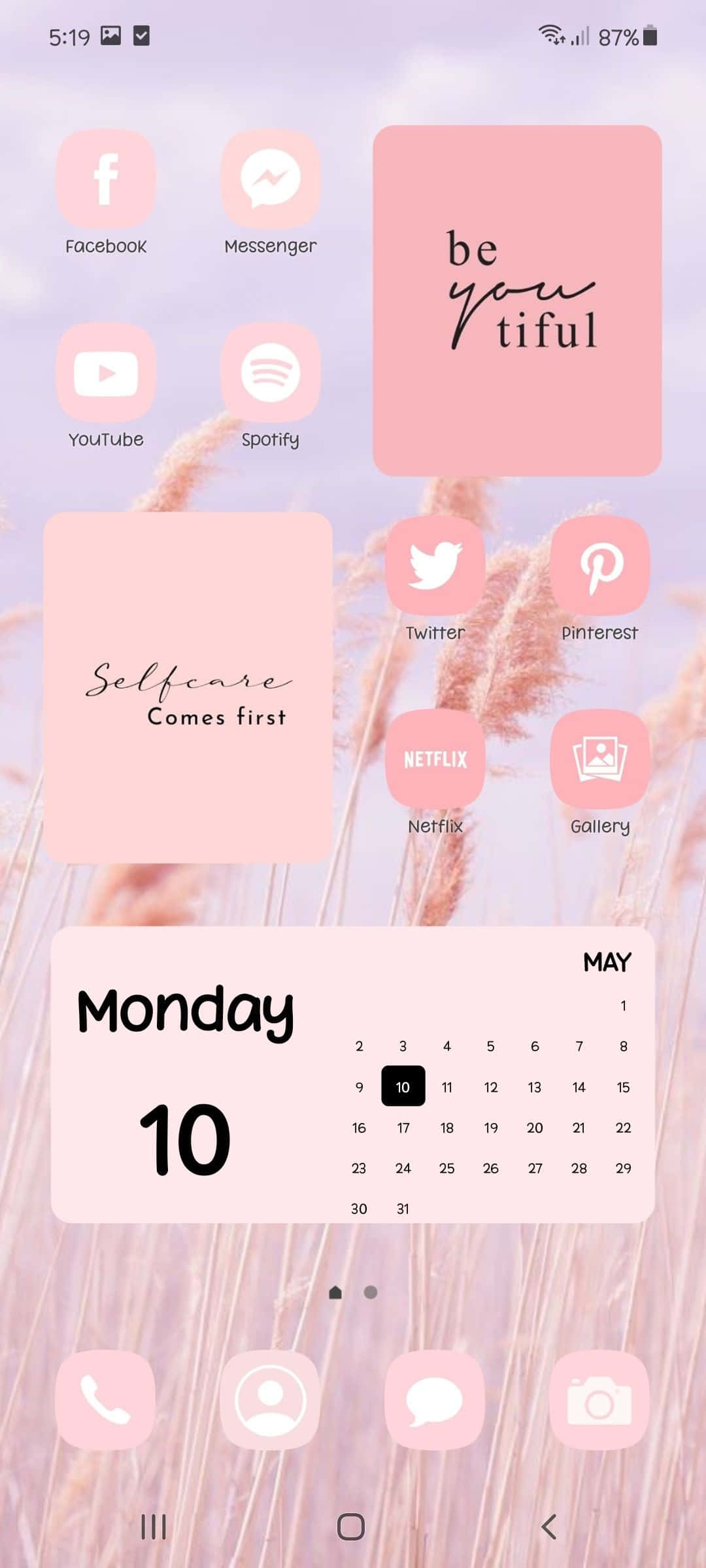 pink at puting tema screenshot Wallpaper