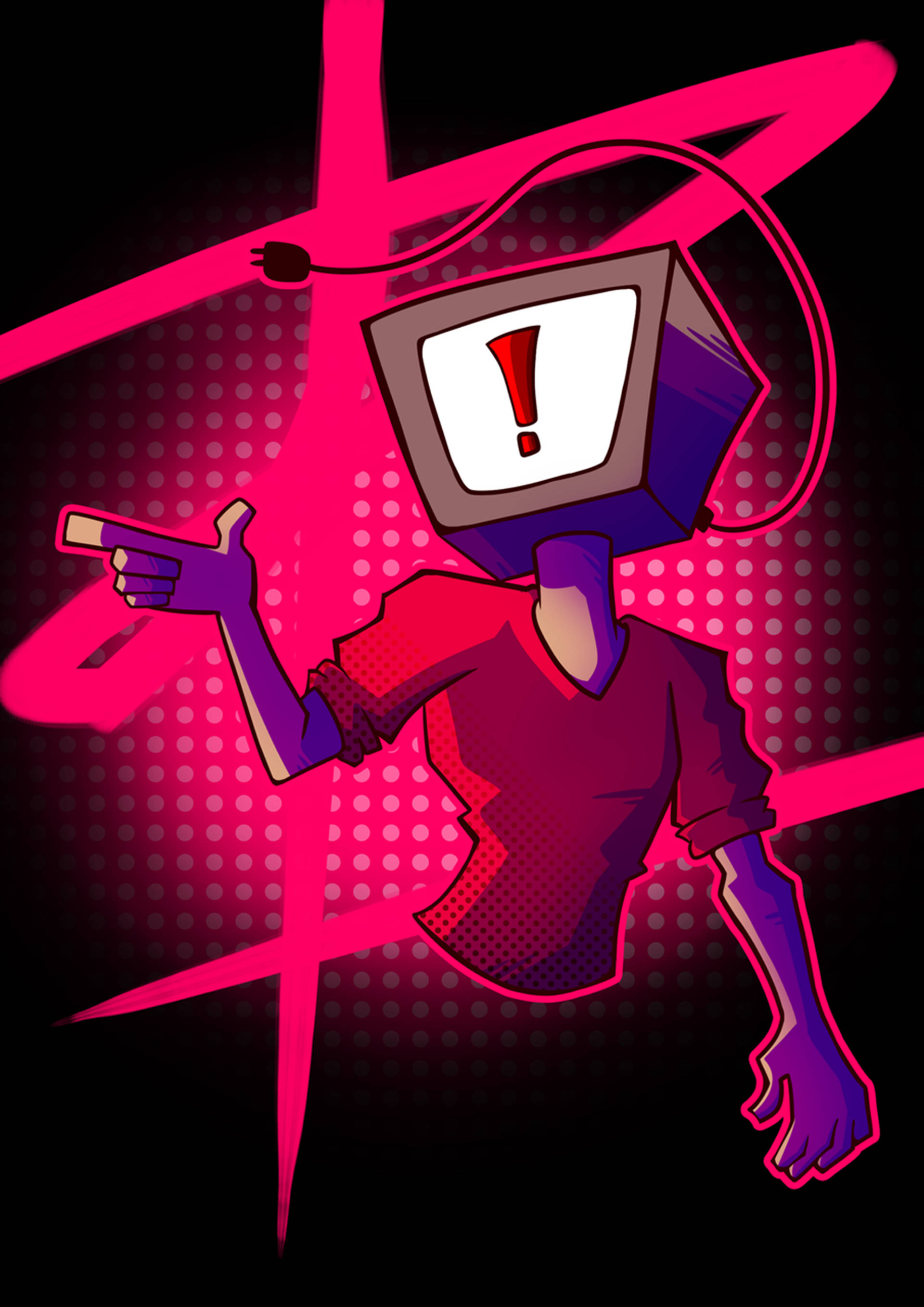 Pinkish Purple TV Head Wallpaper