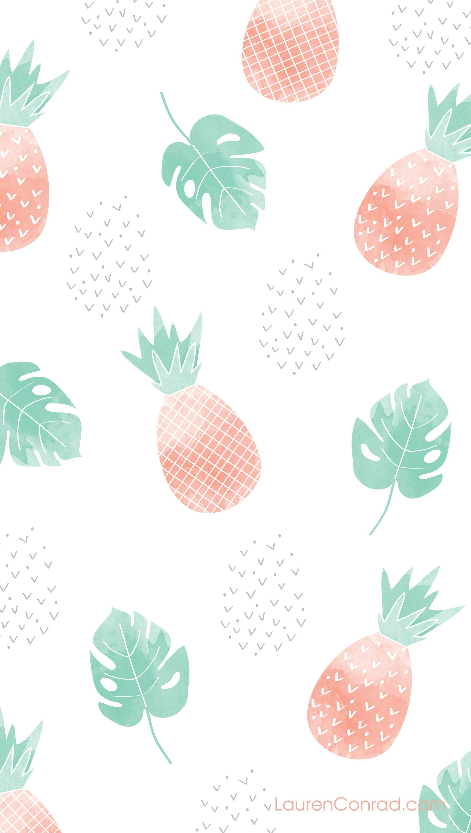 Pinya at Dahon Cute iPhone Wallpaper