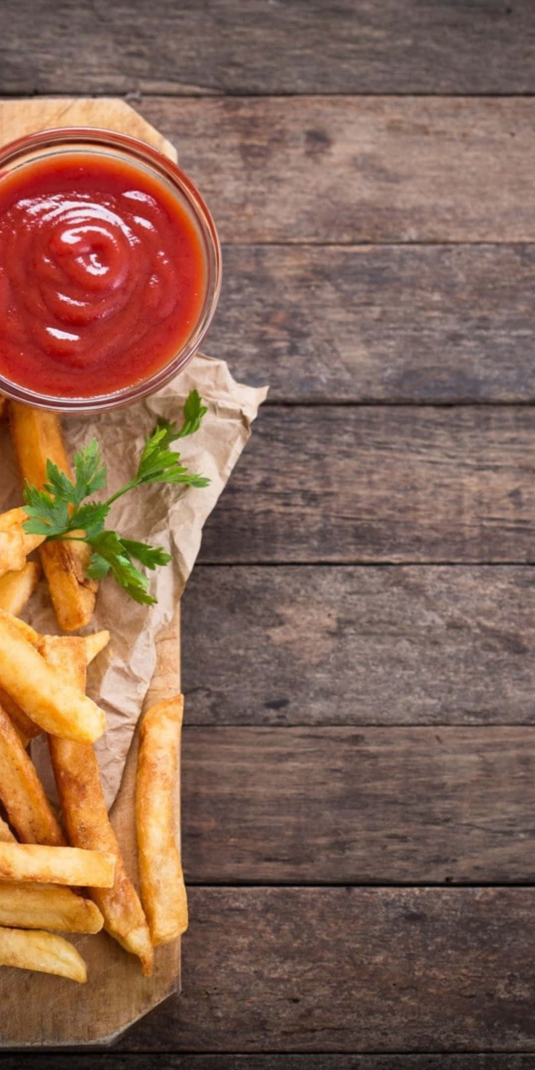 Pixel 3 Pagkain Fries Ketchup Background Wallpaper