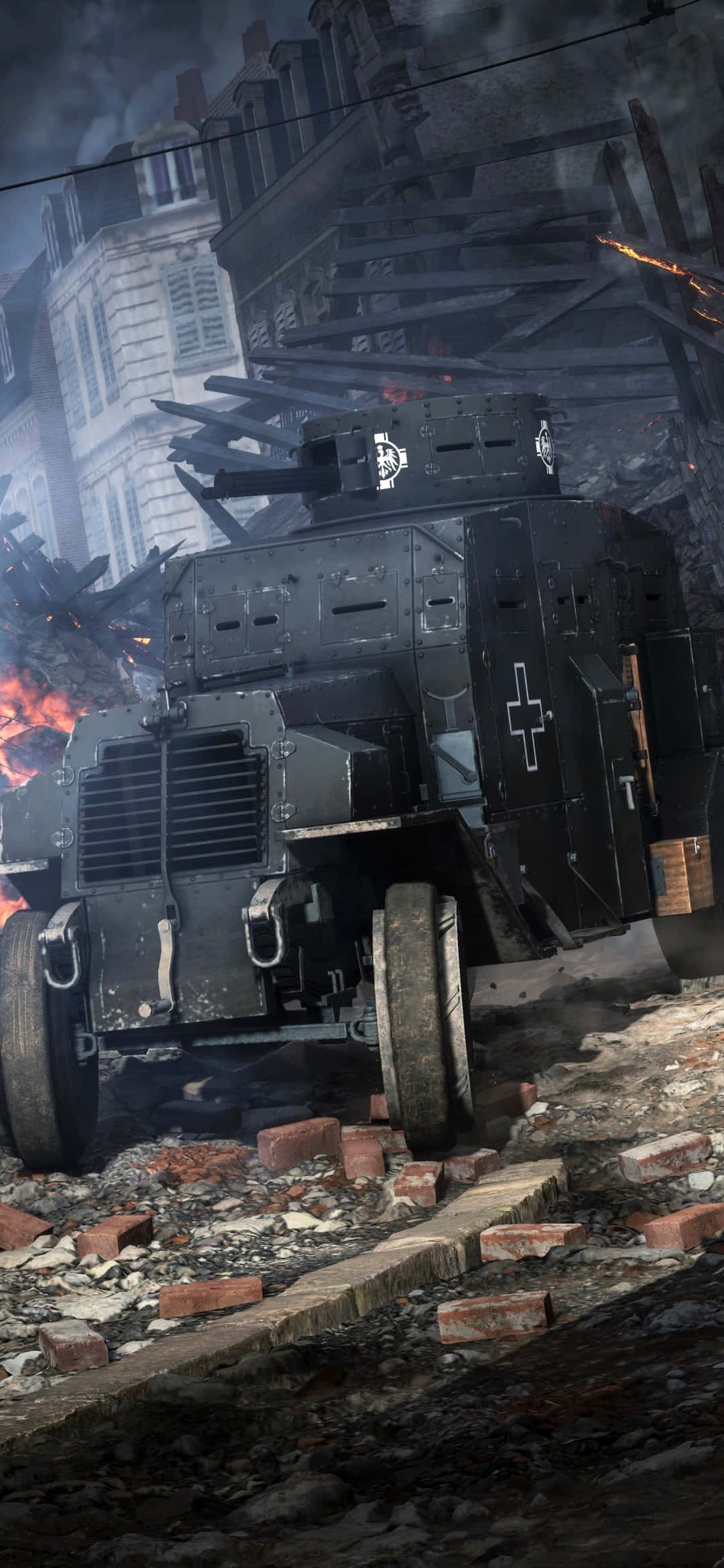 Pixel 3xl Battlefield 1 Background German Armored Car Wallpaper